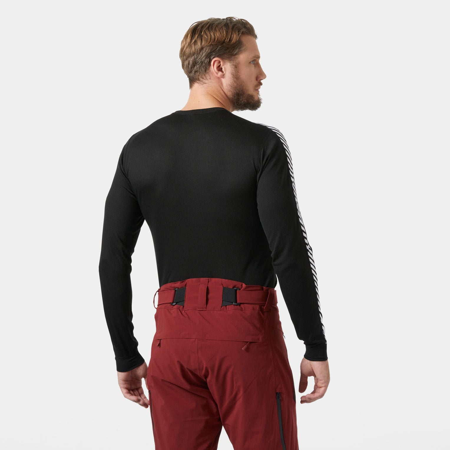 Men's HH LIFA® Stripe Long-Sleeve Crew Base Layer - 998 BLACK
