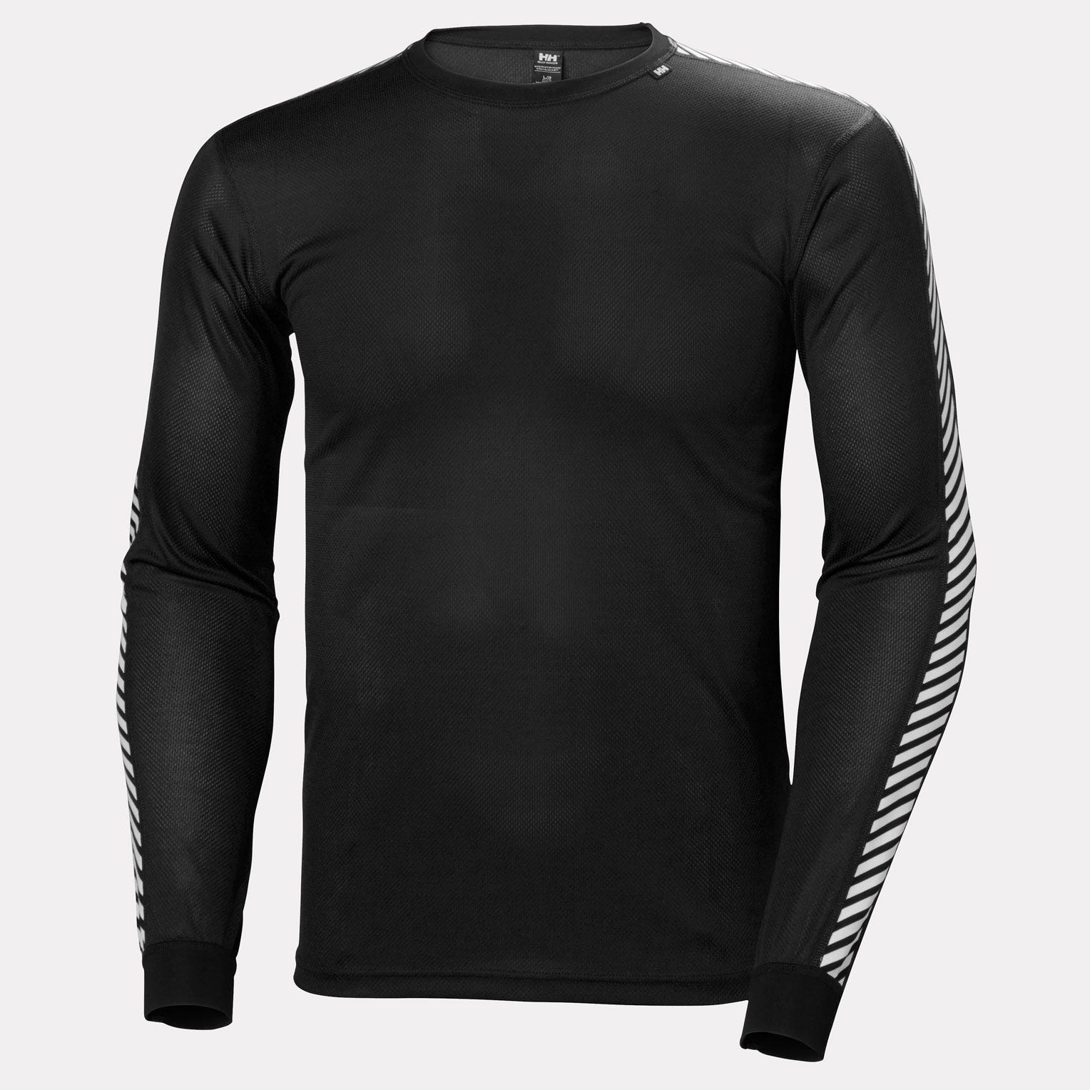 Men's HH LIFA® Stripe Long-Sleeve Crew Base Layer - 998 BLACK