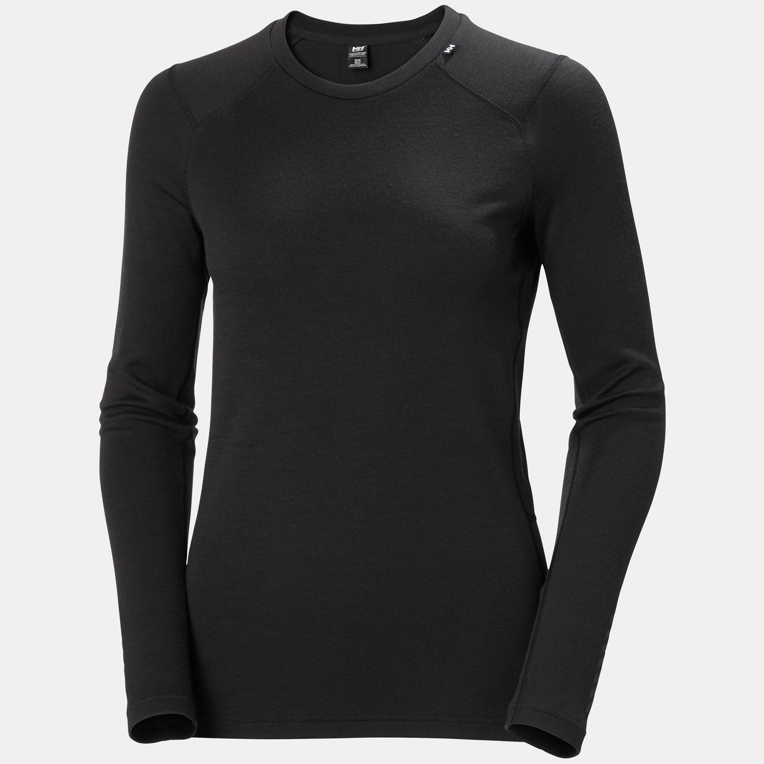 Women's LIFA® Merino Midweight Crew Base Layer - 990 BLACK