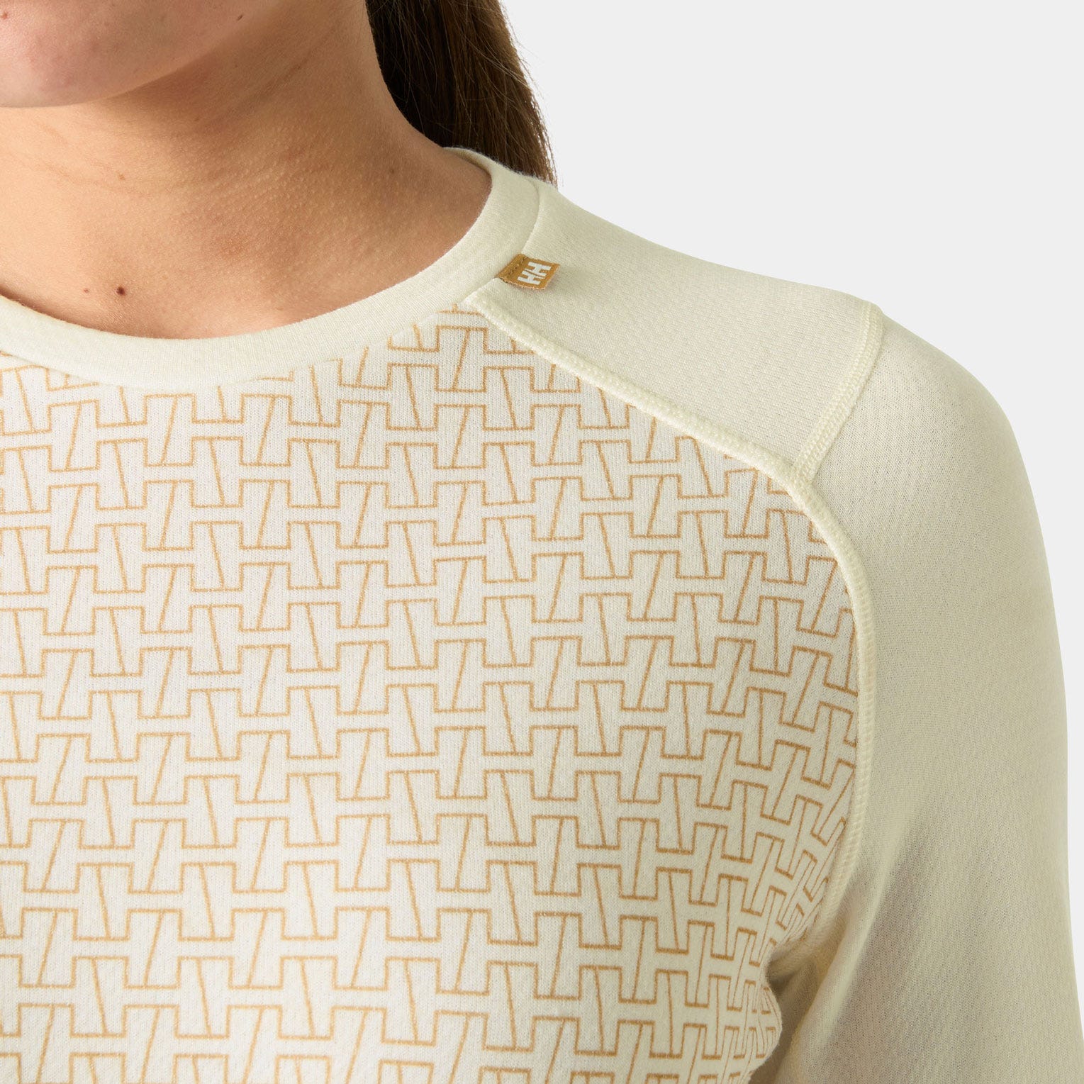 Women’s LIFA® Merino Midweight Graphic Long-Sleeve Crew Base Layer - 047 SNOW MONOGR