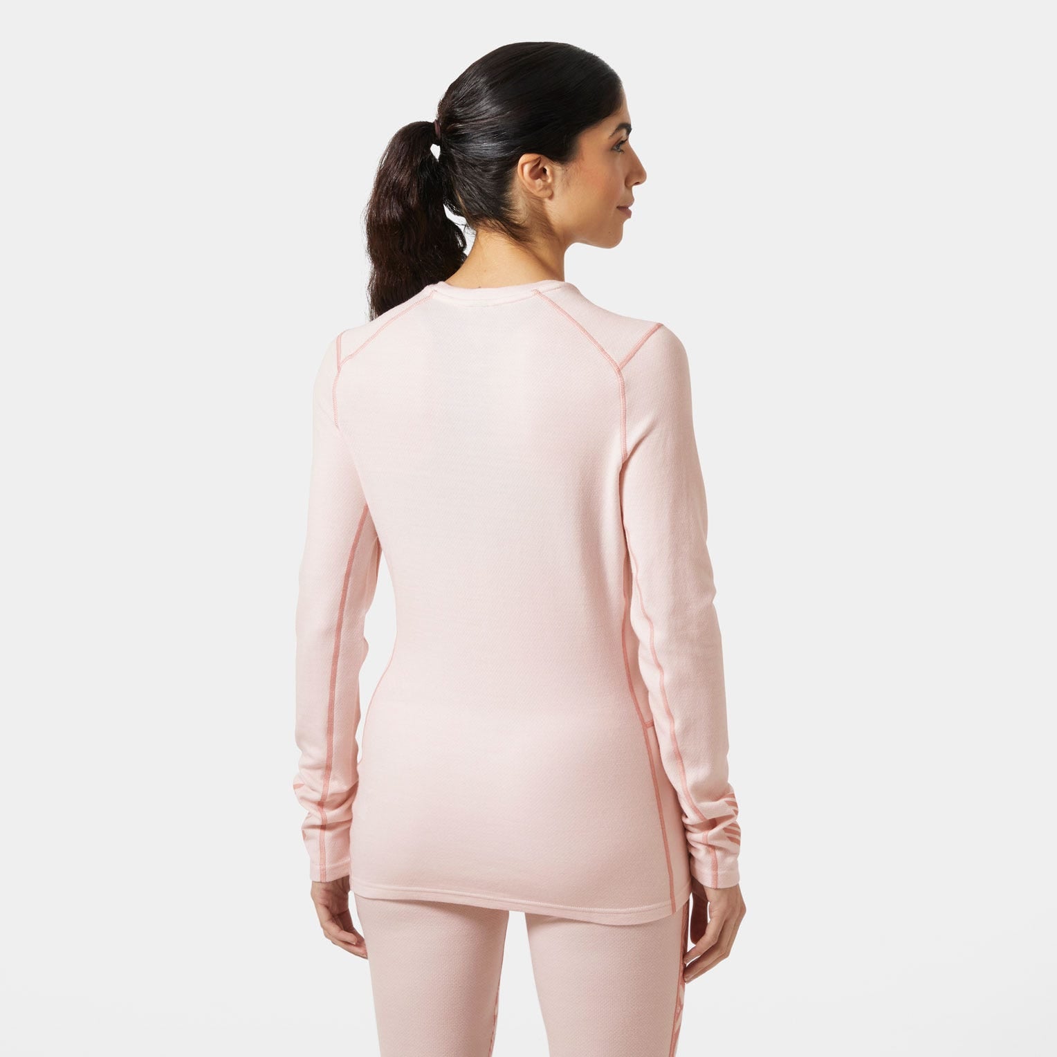 Women’s LIFA® Merino Midweight Graphic Long-Sleeve Crew Base Layer - 082 PINK TINT NORDIC ROSE AOP