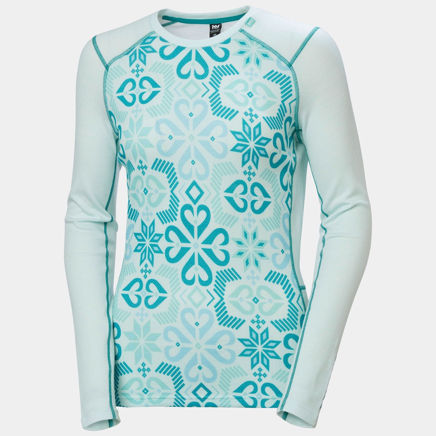 Women’s LIFA® Merino Midweight Graphic Long-Sleeve Crew Base Layer - 562 ICICLE NORDIC ROSE AOP