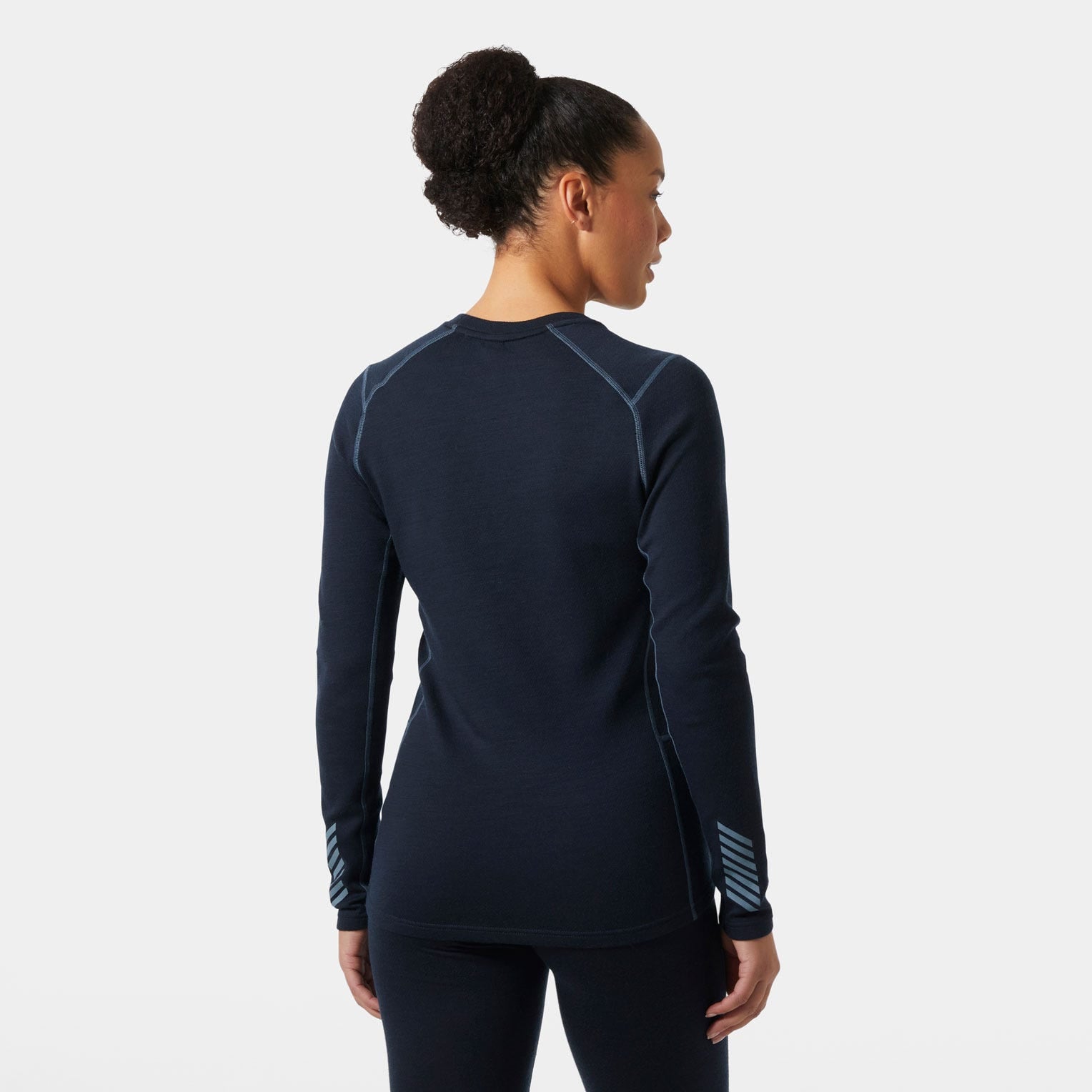 Women’s LIFA® Merino Midweight Graphic Long-Sleeve Crew Base Layer - 600 NAVY NORDIC ROSE AOP