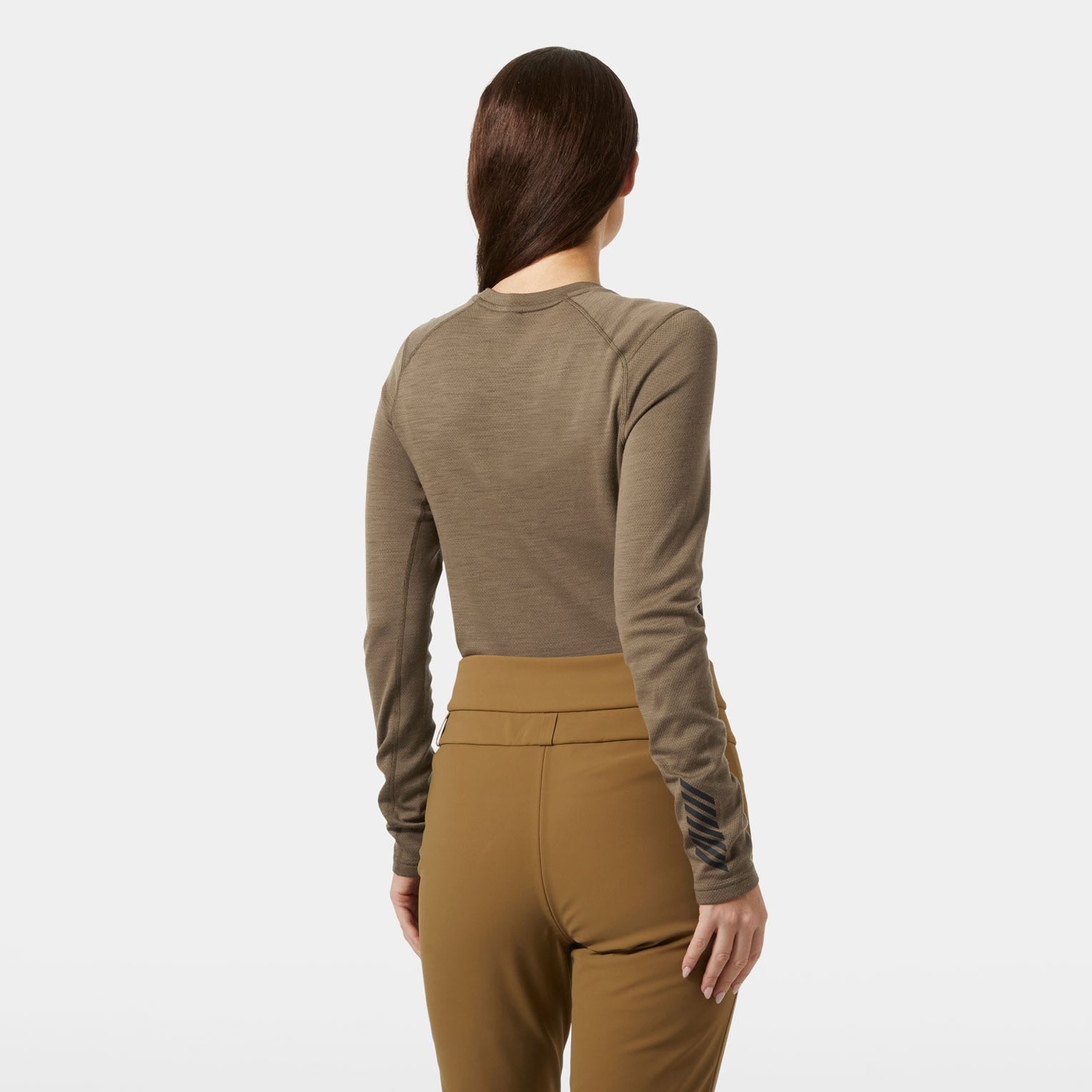 Women’s LIFA® Merino Midweight Graphic Long-Sleeve Crew Base Layer - 718 SEPIA HOUNDSTOOTH AOP