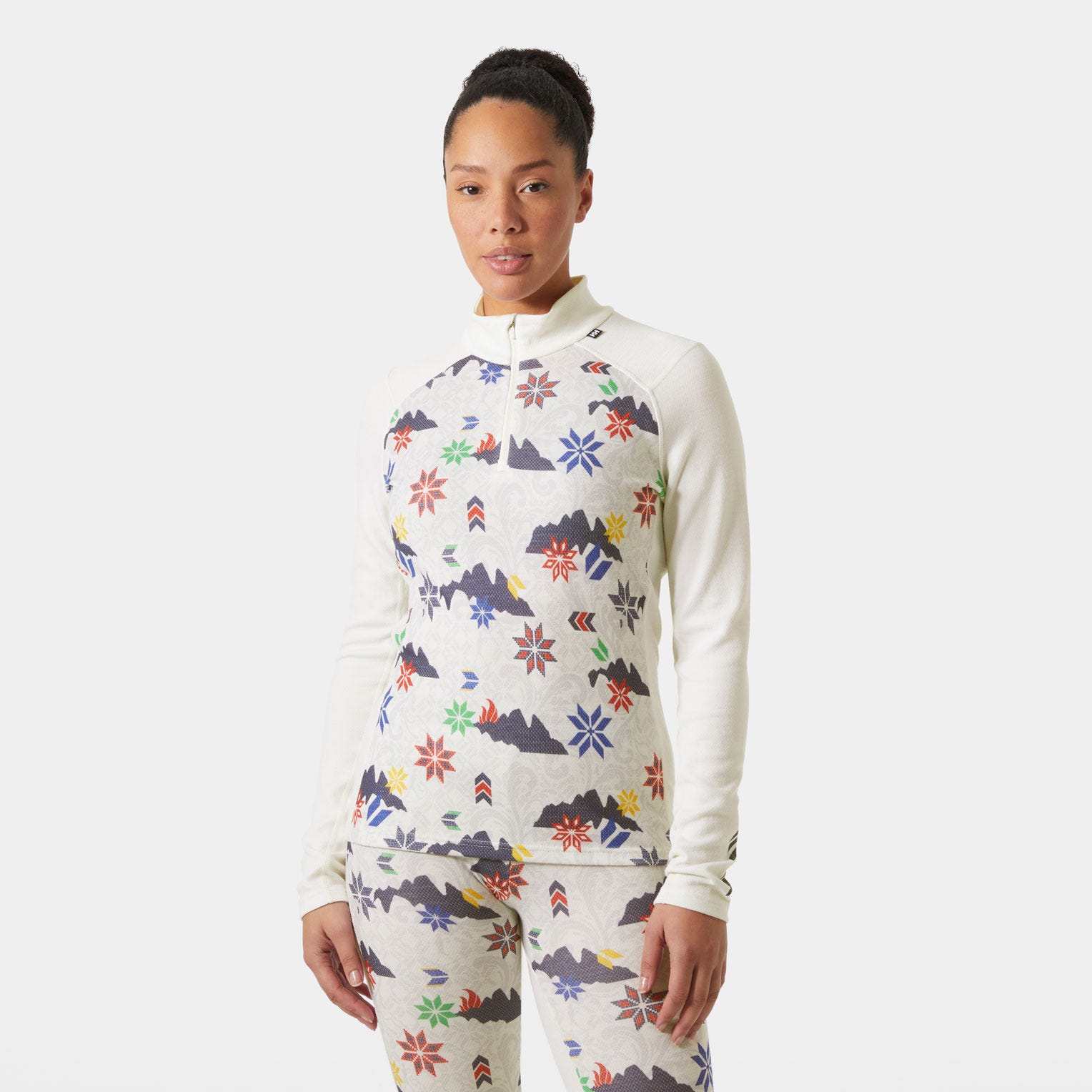 Women's LIFA® Merino Midweight Graphic Half-Zip Base Layer - 015 OFF WHITE
