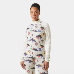Women's LIFA® Merino Midweight Graphic Half-Zip Base Layer - 015 OFF WHITE