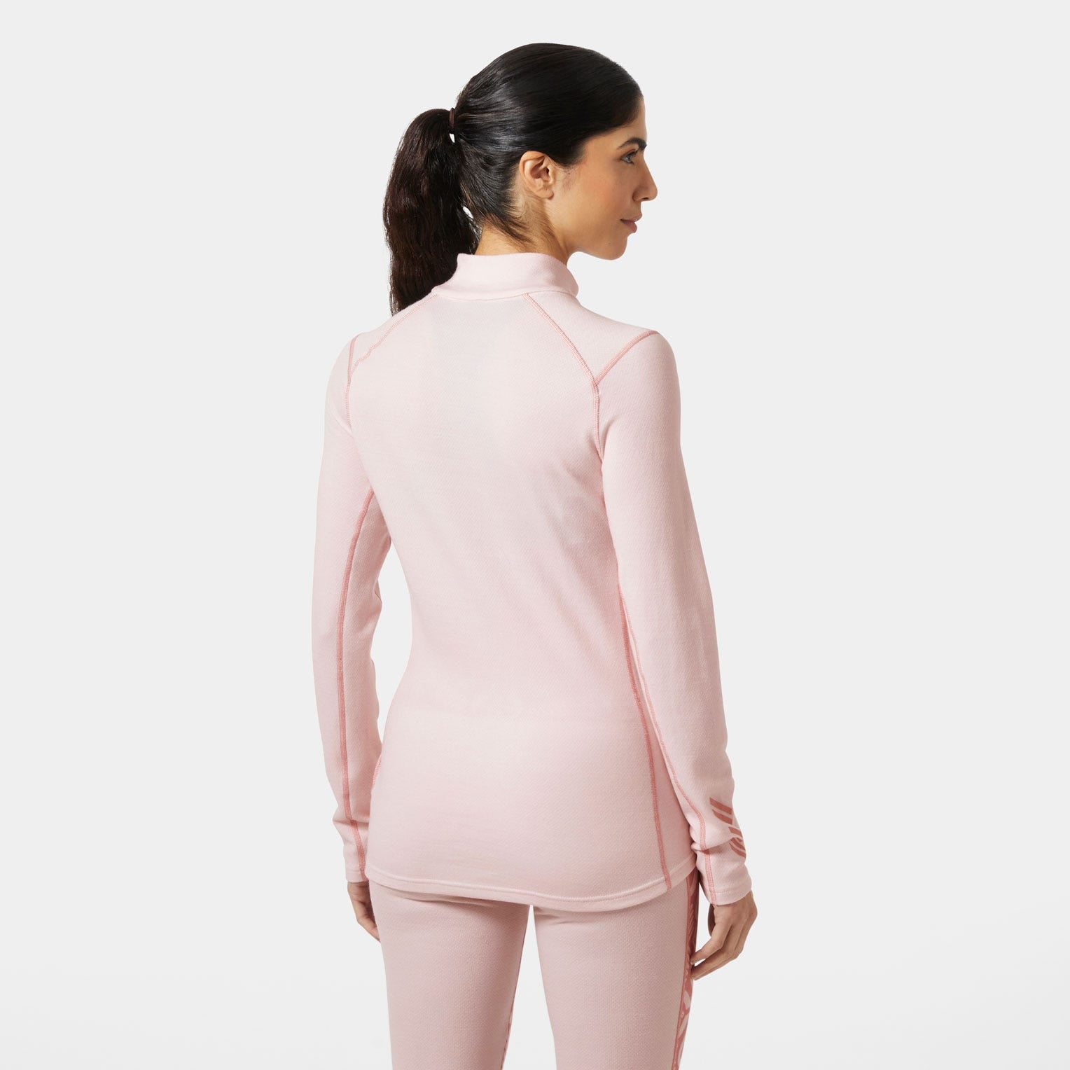 Women's LIFA® Merino Midweight Graphic Half-Zip Base Layer - 082 PINK TINT NORDIC ROSE AOP