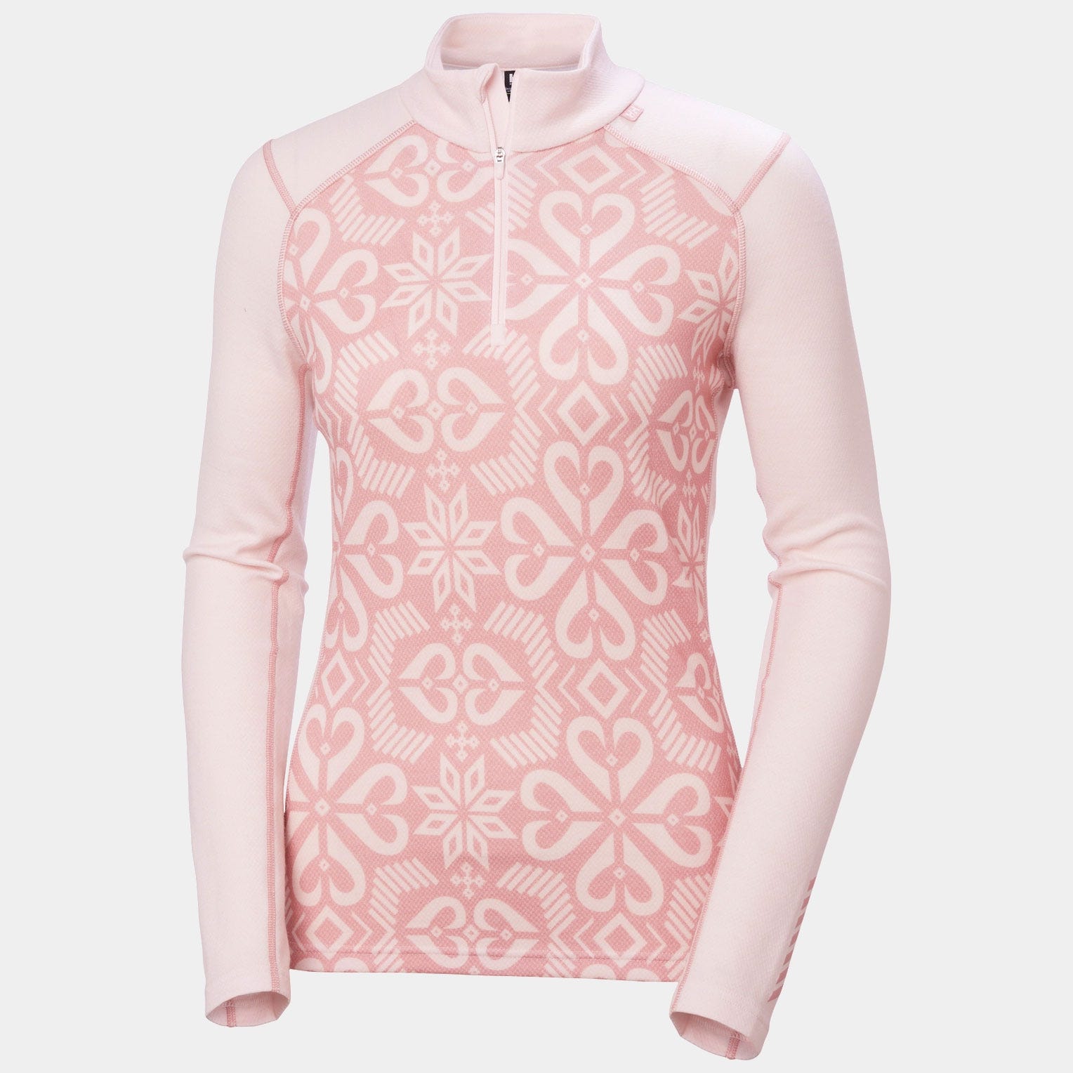 Women's LIFA® Merino Midweight Graphic Half-Zip Base Layer - 082 PINK TINT NORDIC ROSE AOP