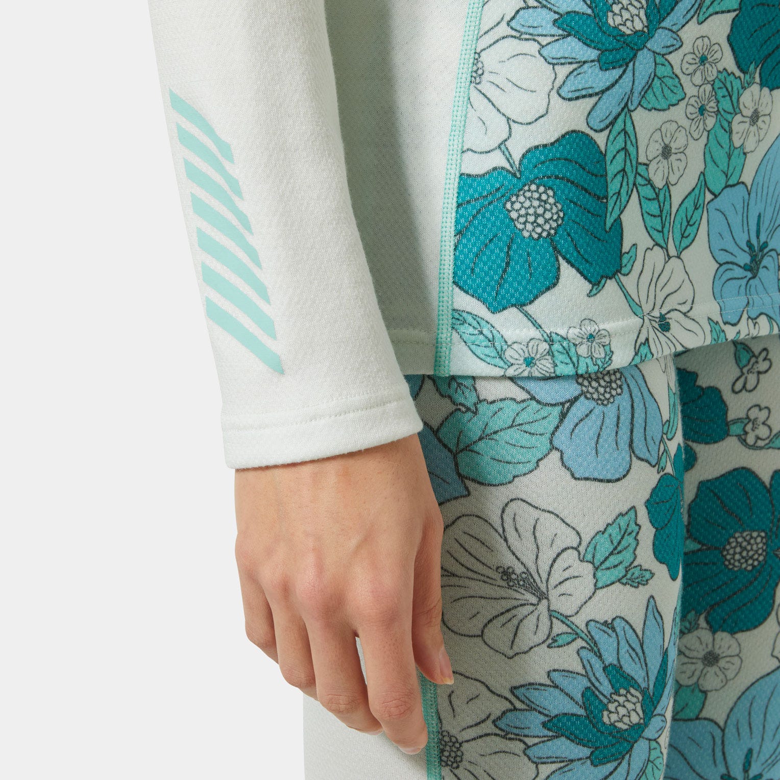 Women's LIFA® Merino Midweight Graphic Half-Zip Base Layer - 403 SEAFOAM FLORAL AOP