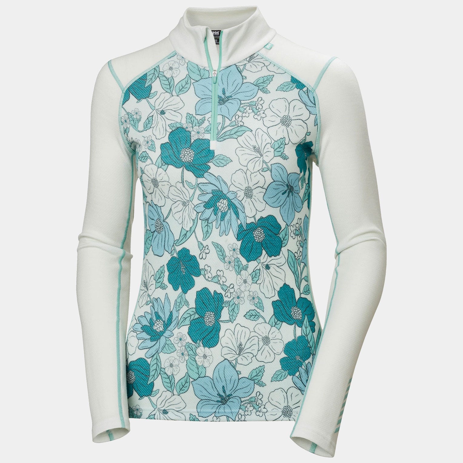 Women's LIFA® Merino Midweight Graphic Half-Zip Base Layer - 403 SEAFOAM FLORAL AOP