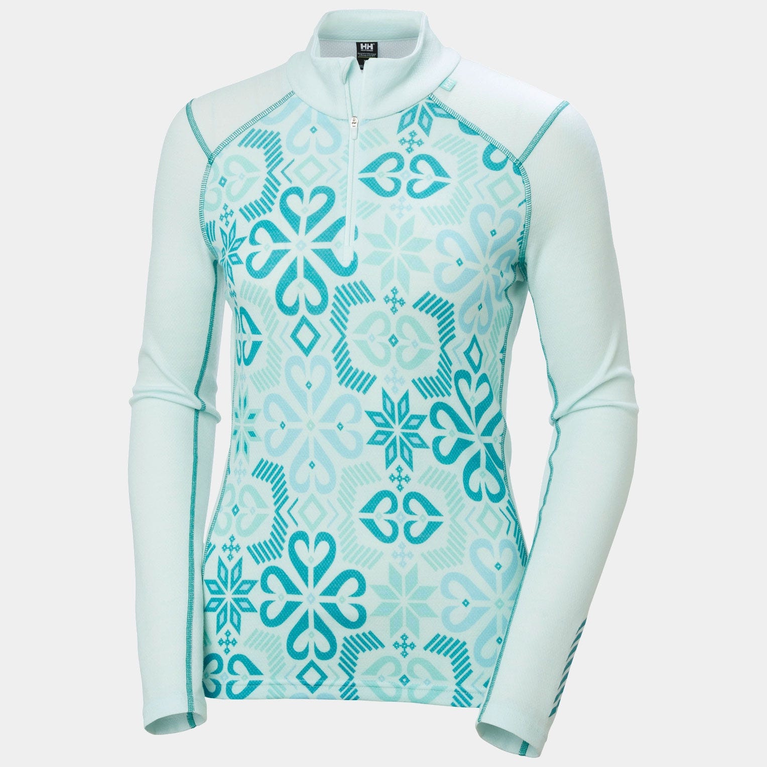 Women's LIFA® Merino Midweight Graphic Half-Zip Base Layer - 562 ICICLE NORDIC ROSE AOP