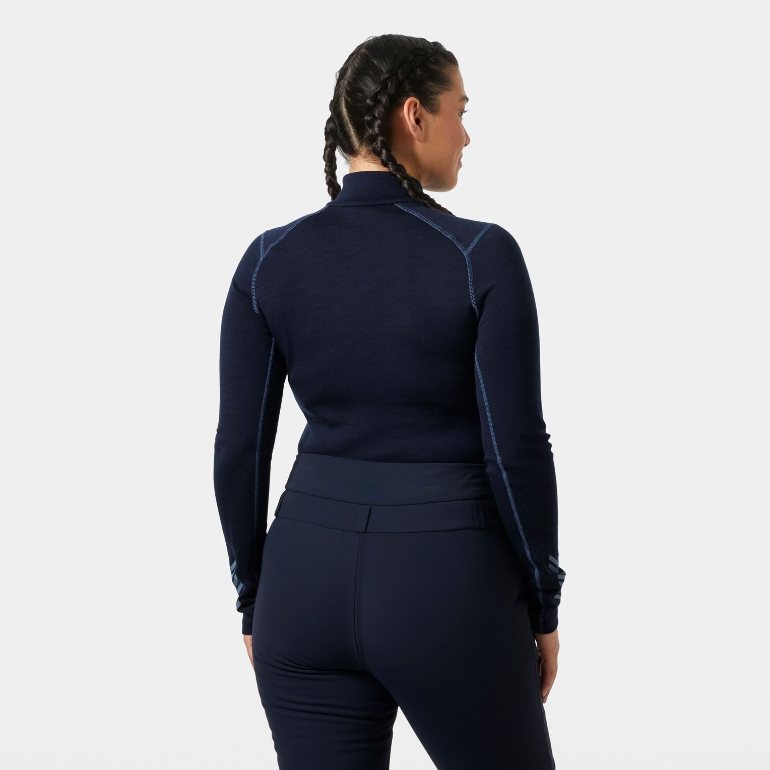 Women's LIFA® Merino Midweight Graphic Half-Zip Base Layer - 600 NAVY NORDIC ROSE AOP