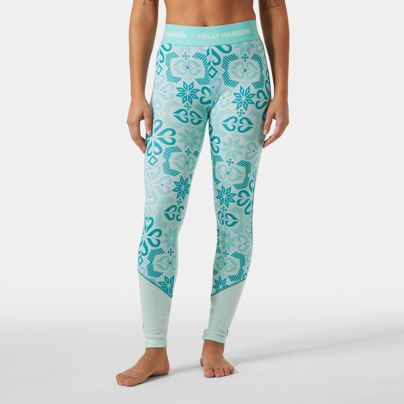 Women’s Lifa Merino Midweight Graphic Base Layer Pants - 562 ICICLE NORDIC ROSE AOP