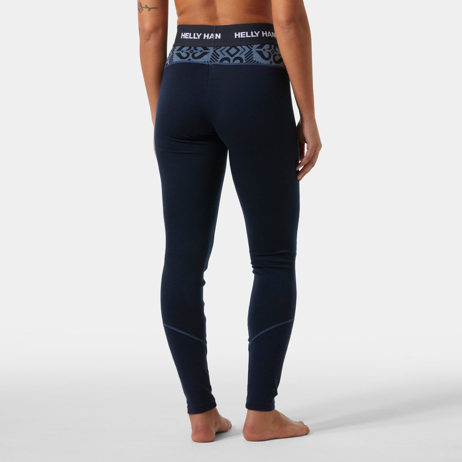 Women’s Lifa Merino Midweight Graphic Base Layer Pants - 600 NAVY NORDIC ROSE AOP