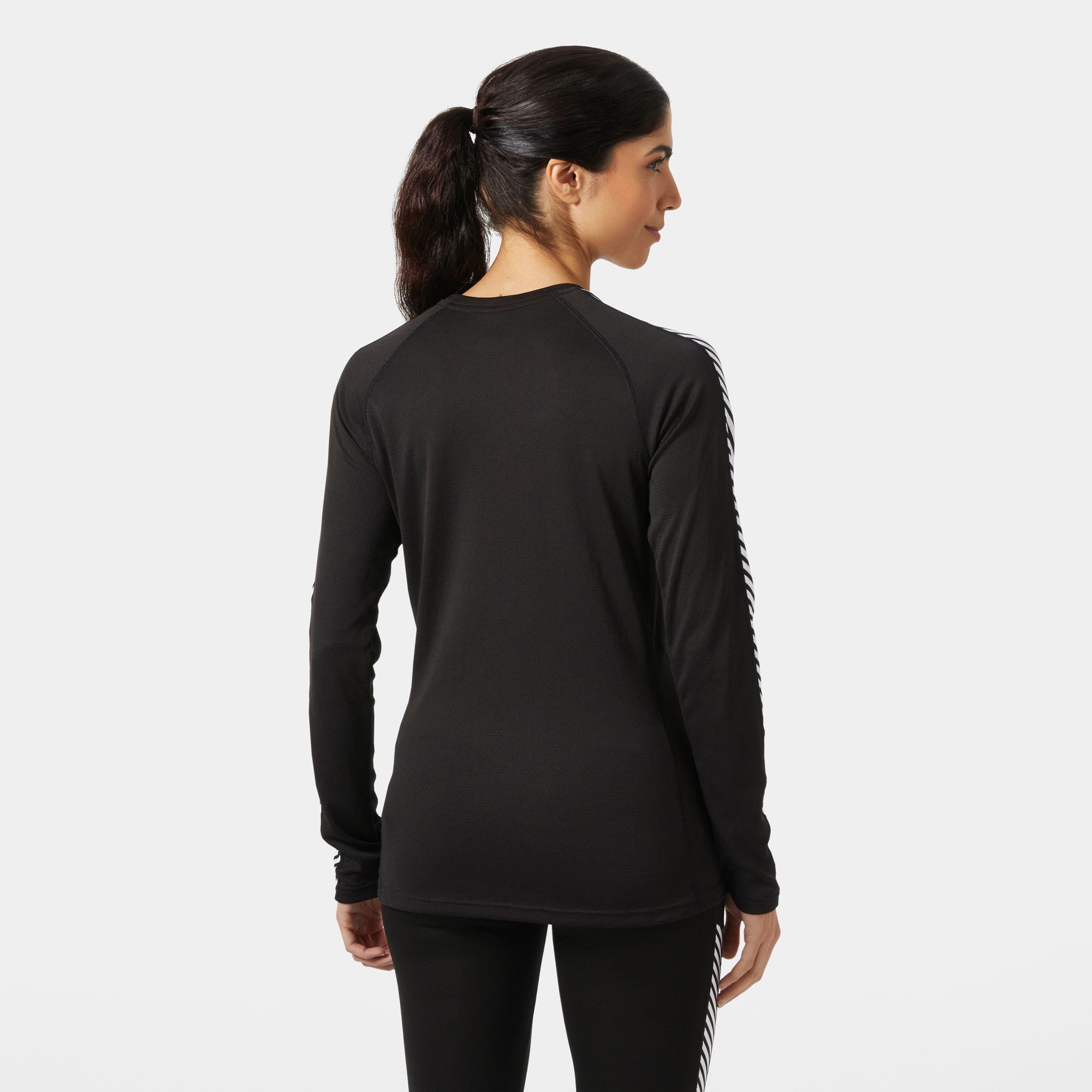 Women's LIFA® ACTIVE Stripe Crew Base Layer - 990 BLACK