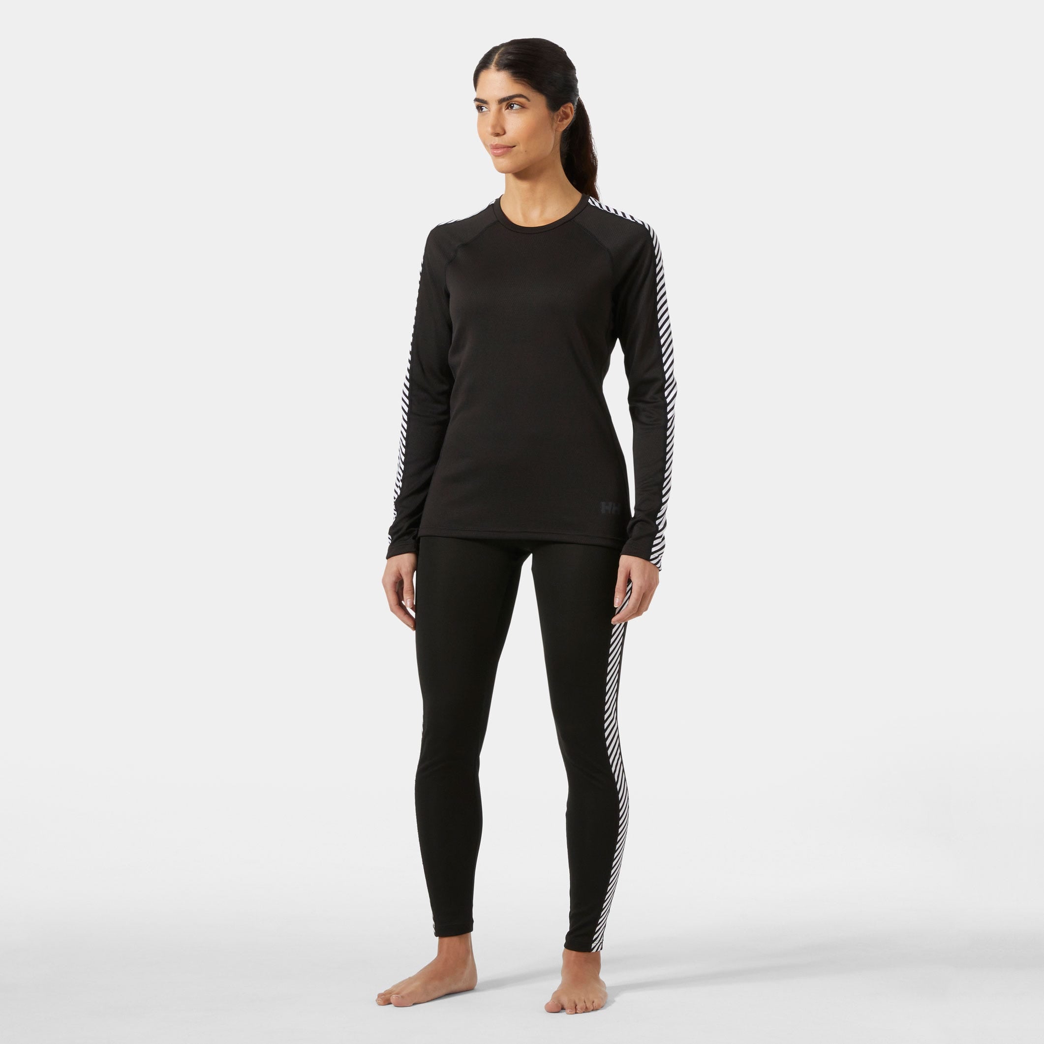 Women's LIFA® ACTIVE Stripe Crew Base Layer - 990 BLACK
