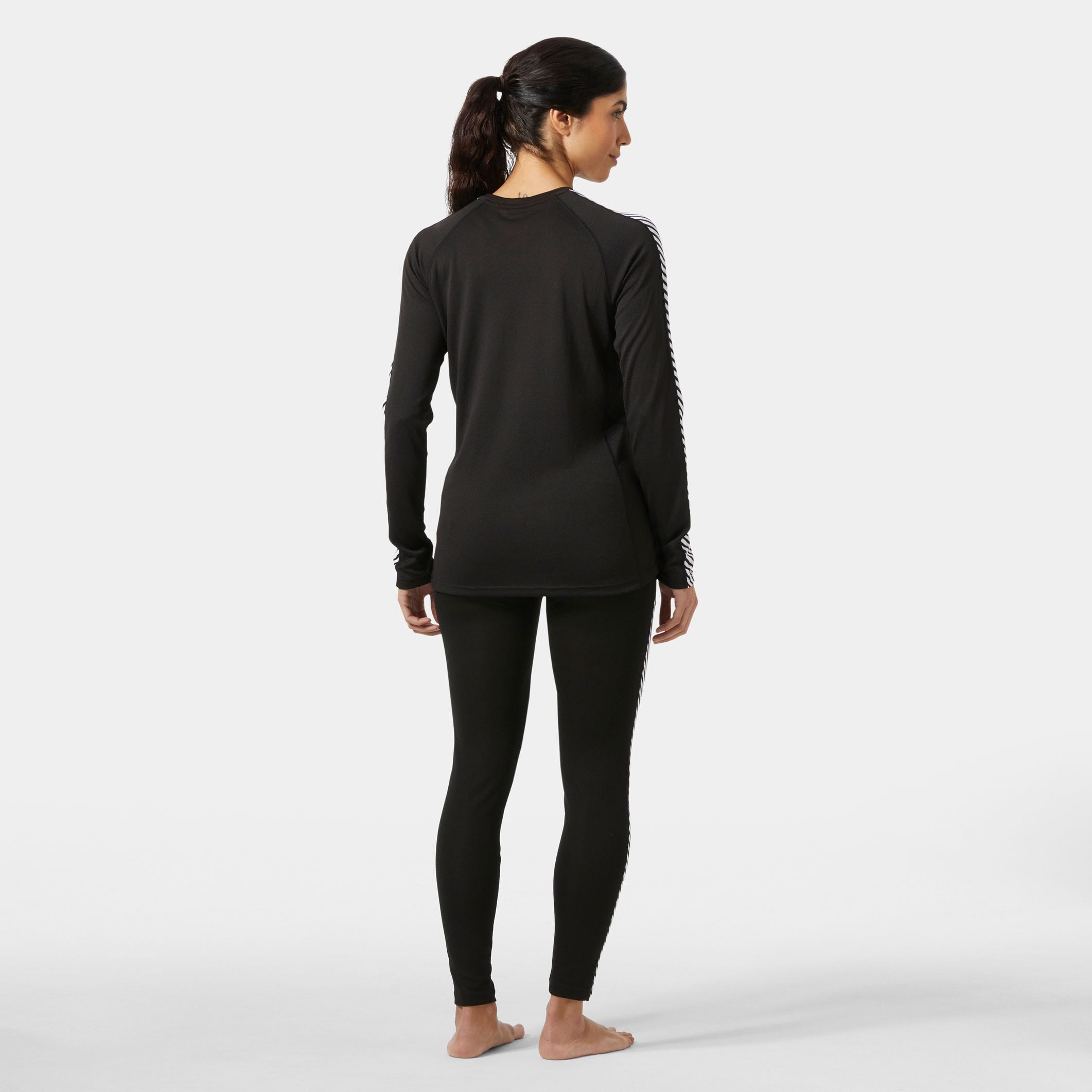 Women's LIFA® ACTIVE Stripe Crew Base Layer - 990 BLACK