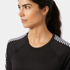 Women's LIFA® ACTIVE Stripe Crew Base Layer - 990 BLACK