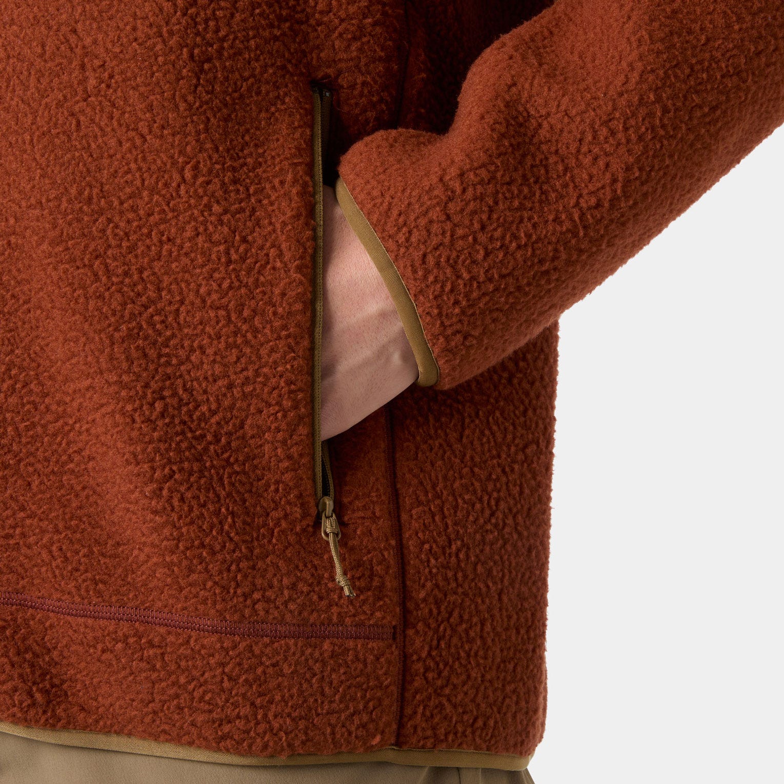 Men's Panorama Pile Fleece Block Jacket - 301 IRON OXIDE