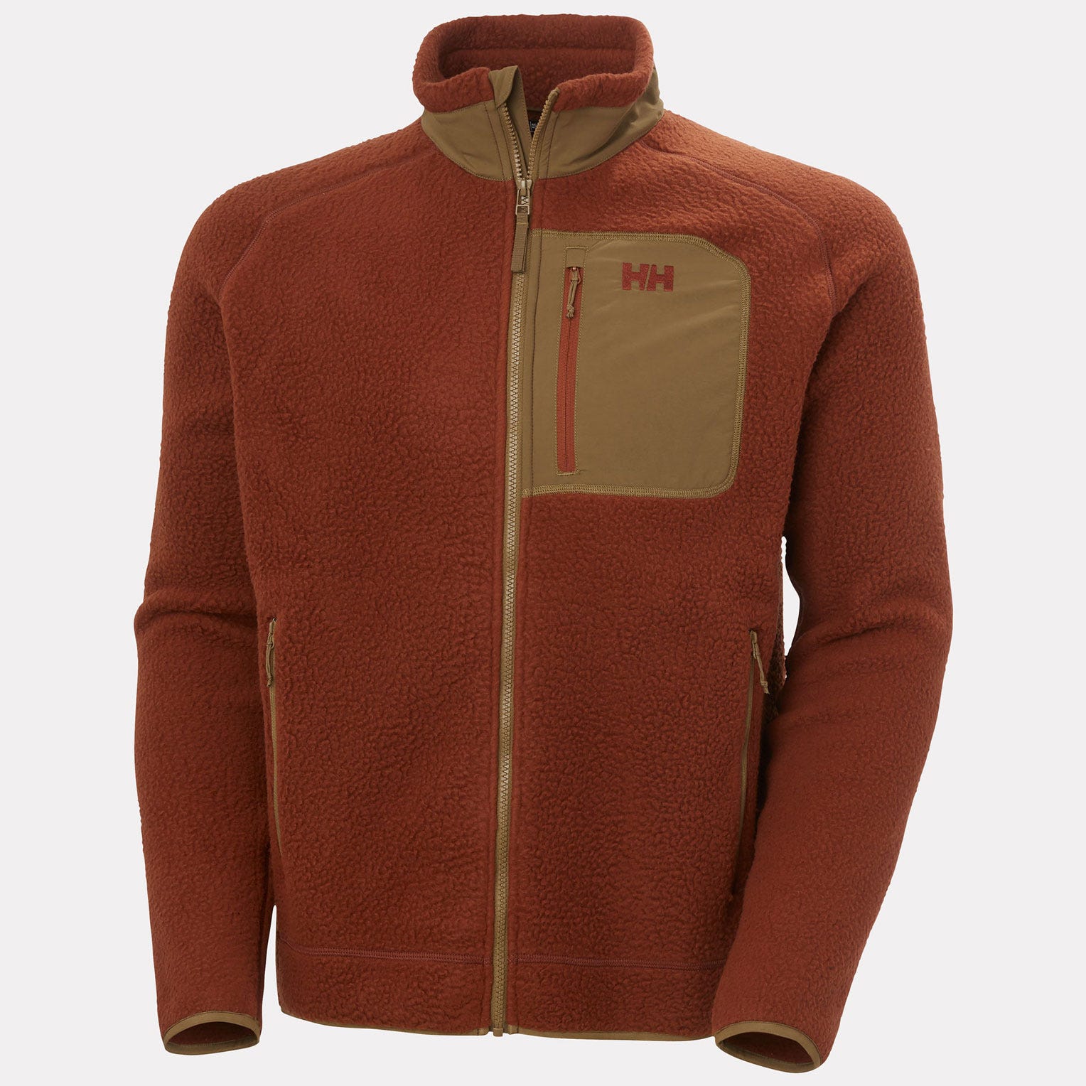 Men's Panorama Pile Fleece Block Jacket - 301 IRON OXIDE