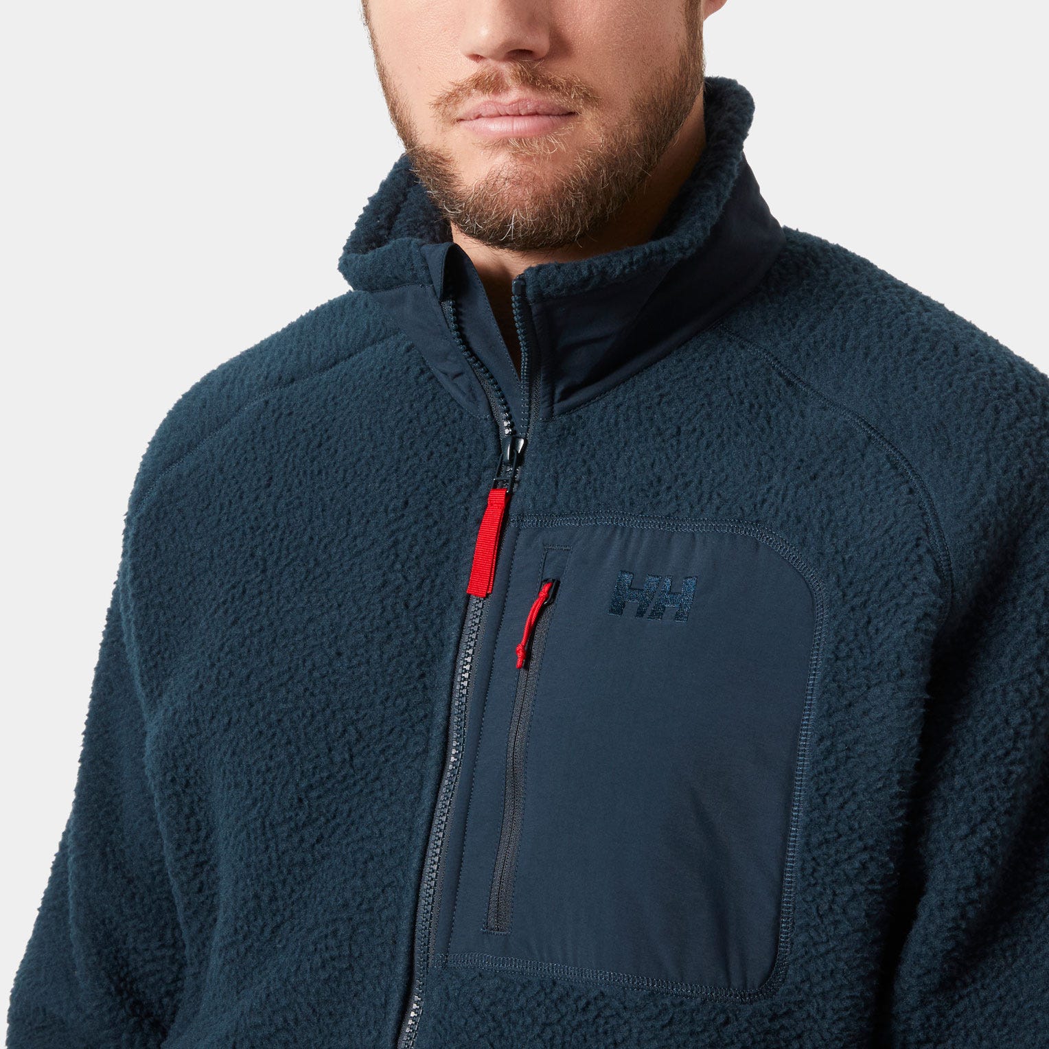 Men's Panorama Pile Fleece Block Jacket - 598 NAVY