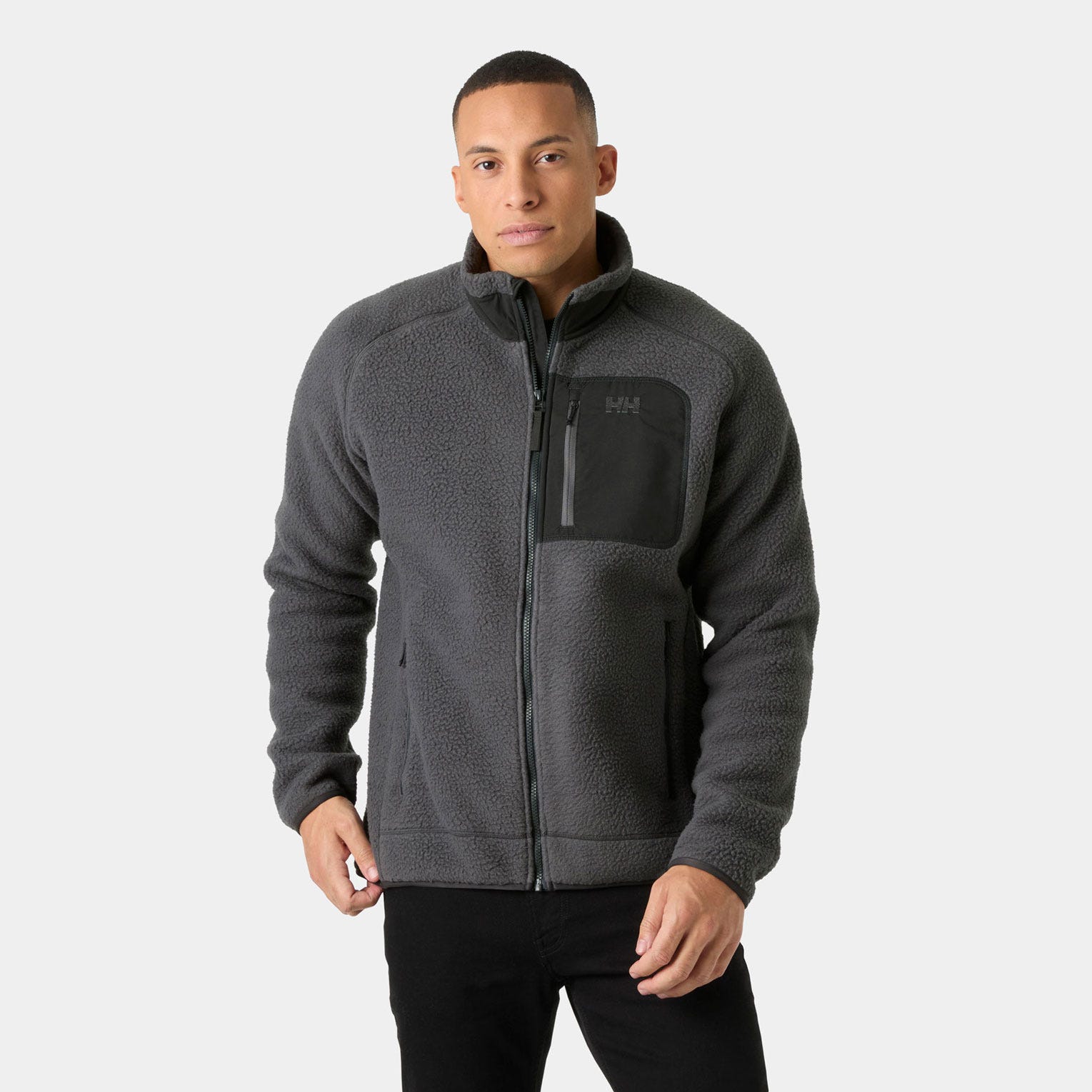 Men's Panorama Pile Fleece Block Jacket - 831 THUNDER GRE