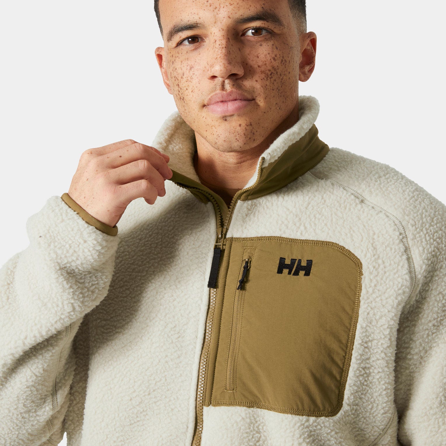 Men's Panorama Pile Fleece Block Jacket - 857 PELICAN