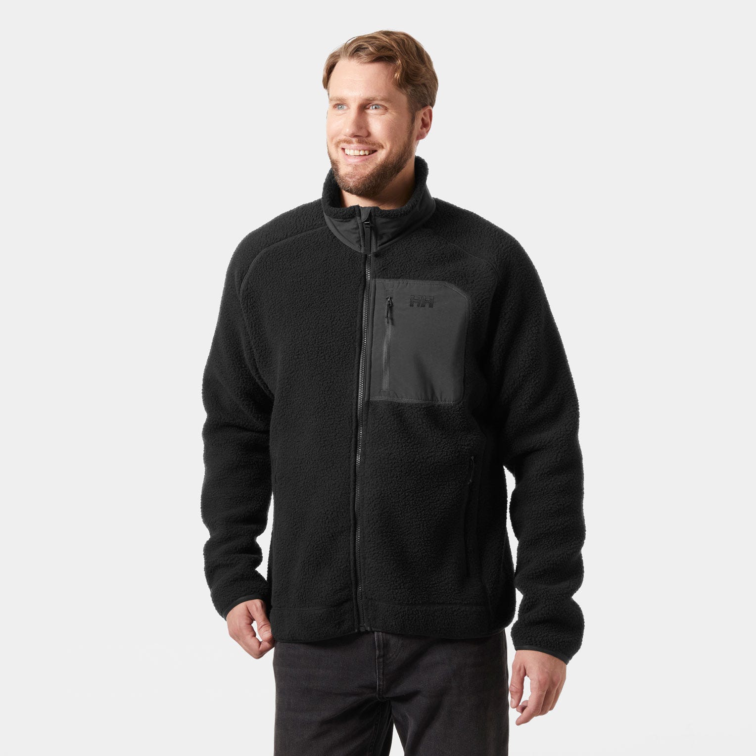 Men's Panorama Pile Fleece Block Jacket - 991 BLACK