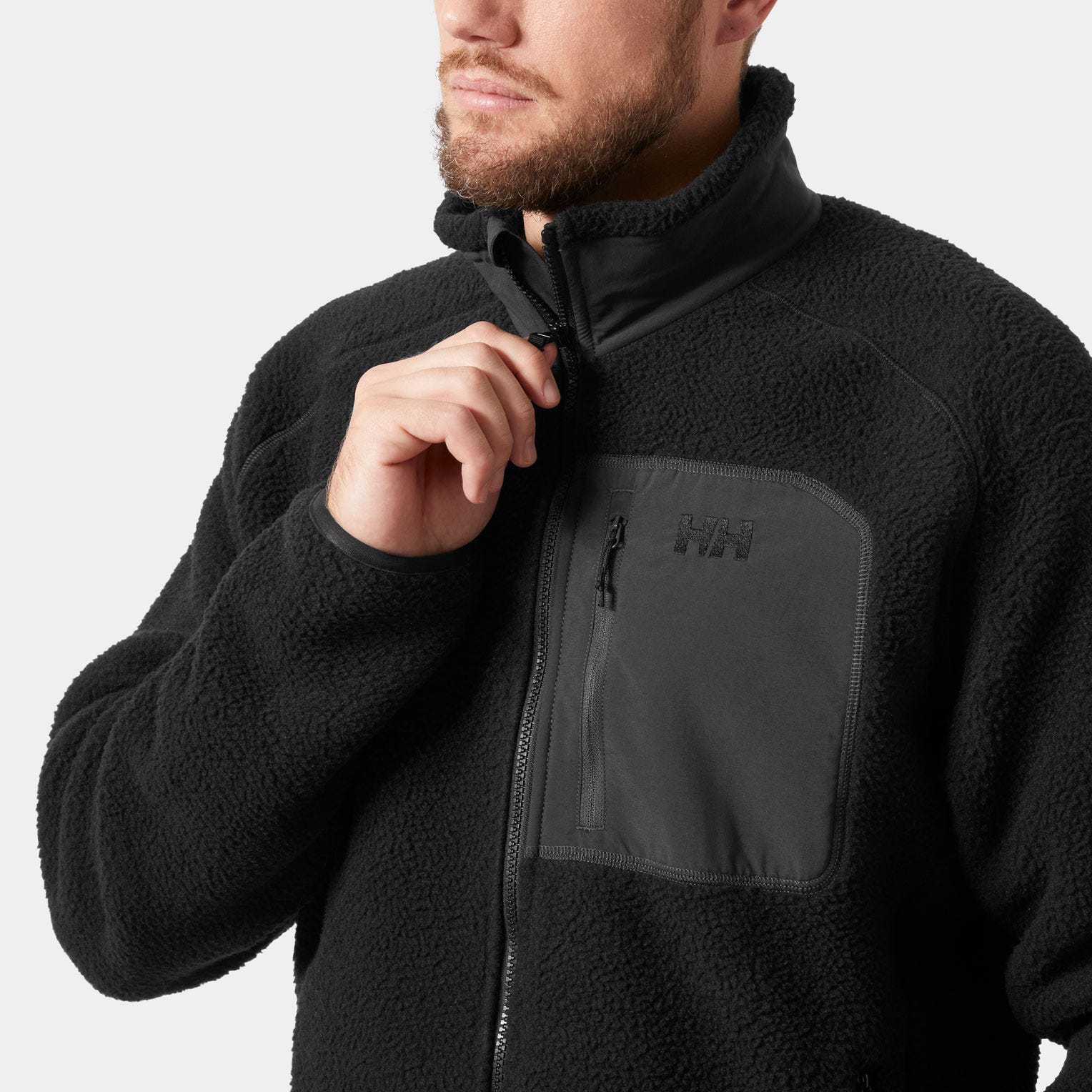 Men's Panorama Pile Fleece Block Jacket - 991 BLACK