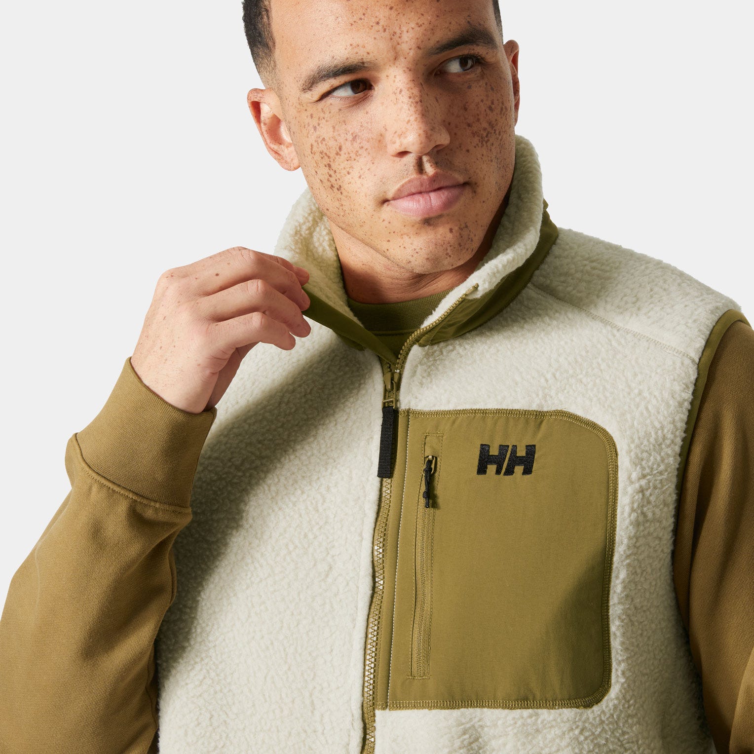 Unisex Panorama Pile Fleece Vest - 857 PELICAN