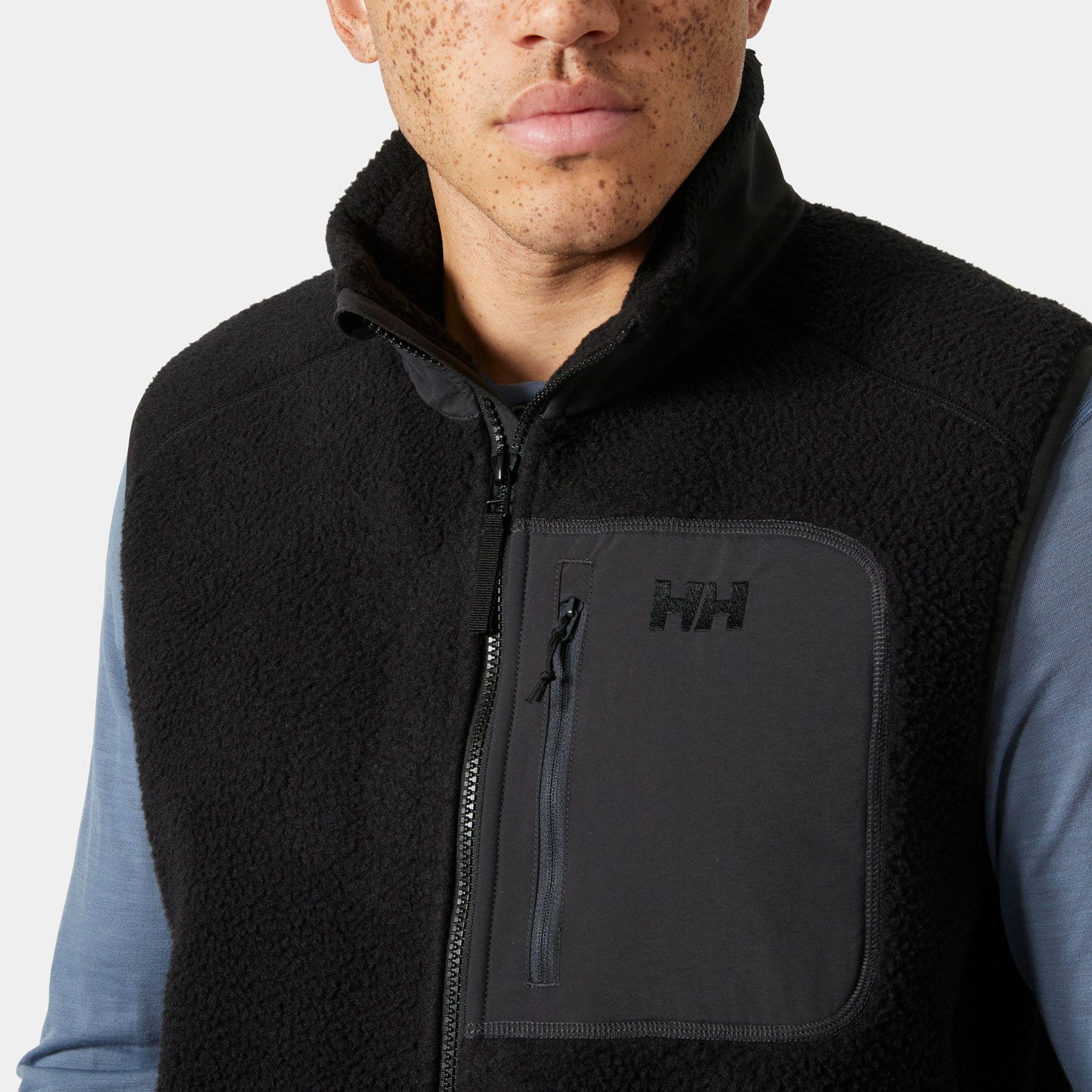 Unisex Panorama Pile Fleece Vest - 990 BLACK