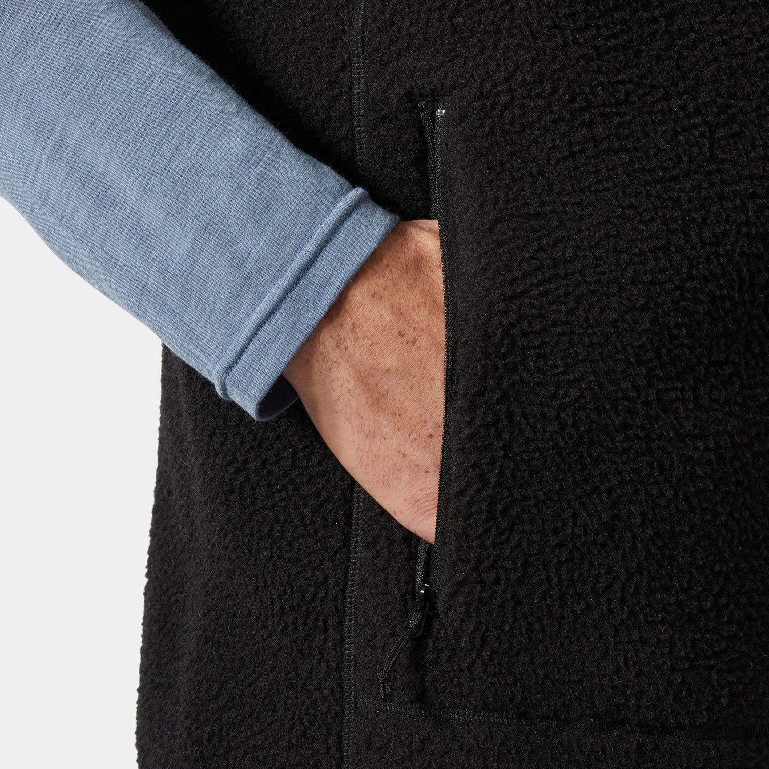 Unisex Panorama Pile Fleece Vest - 990 BLACK
