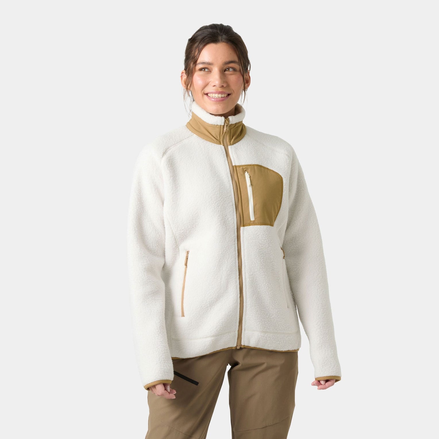 Women’s Imperial Pile Fleece Block Jacket - 046 SNOW