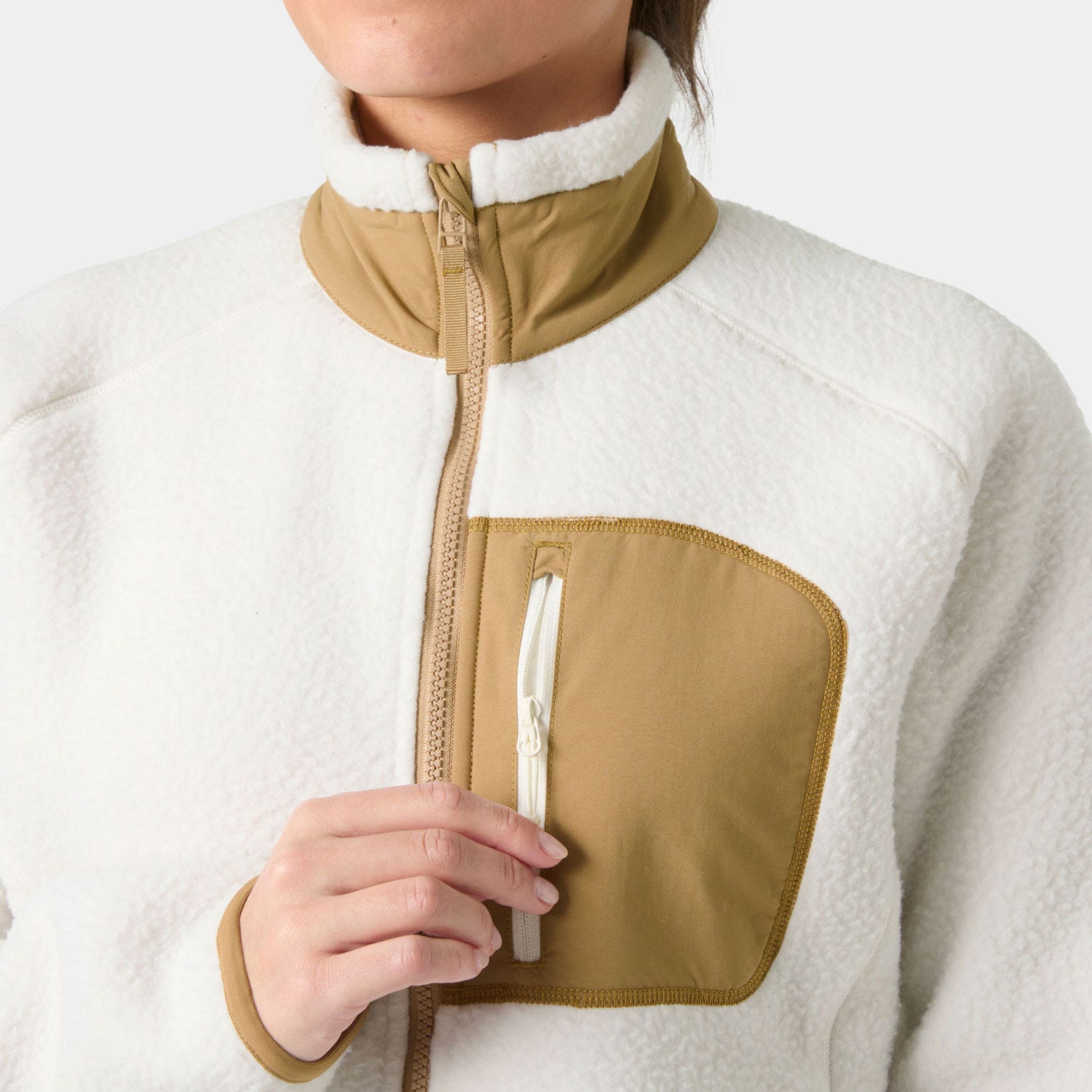 Women’s Imperial Pile Fleece Block Jacket - 046 SNOW