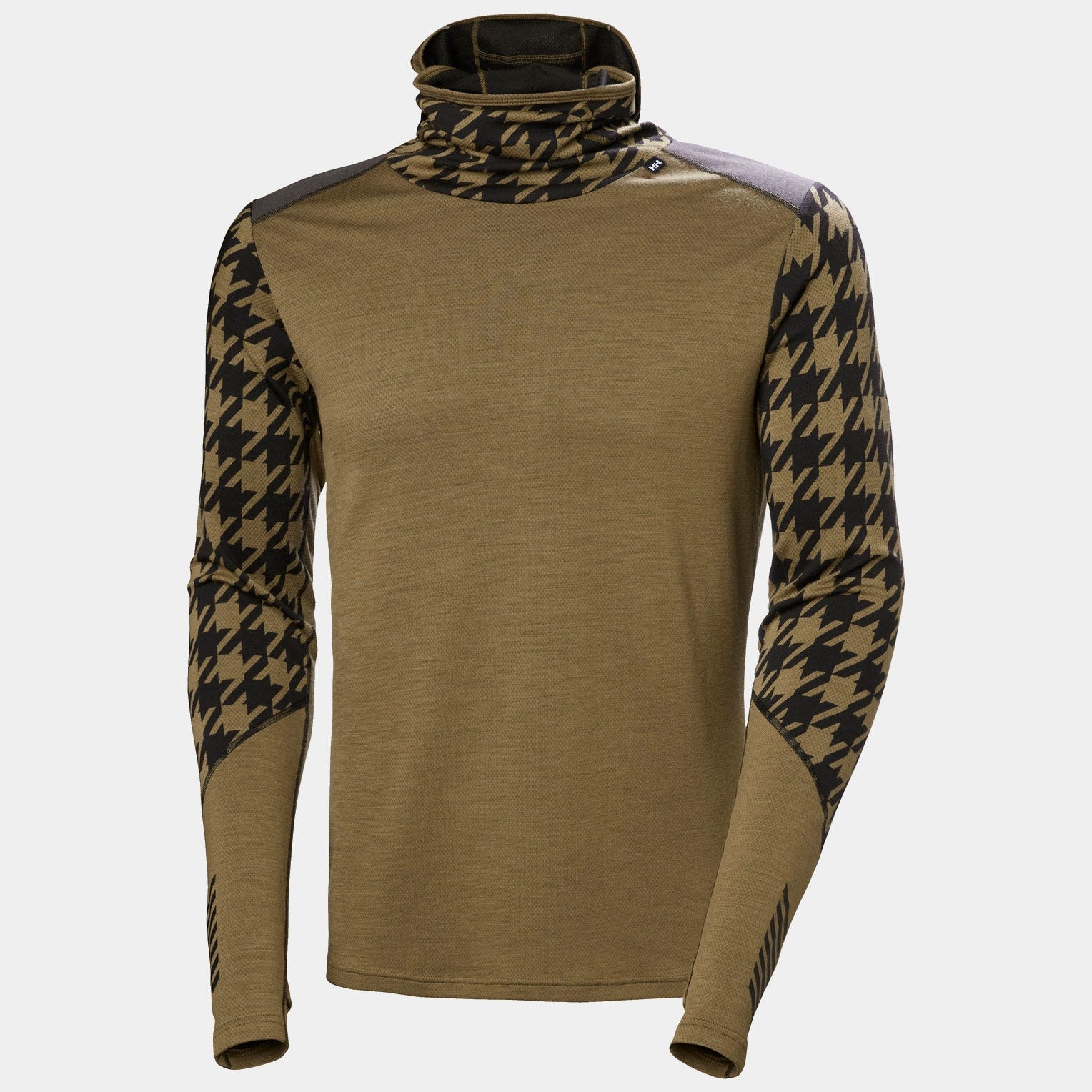 Men's LIFA® Merino Midweight Balaclava Hoodie - 718 SEPIA HOUNDSTOOTH AOP