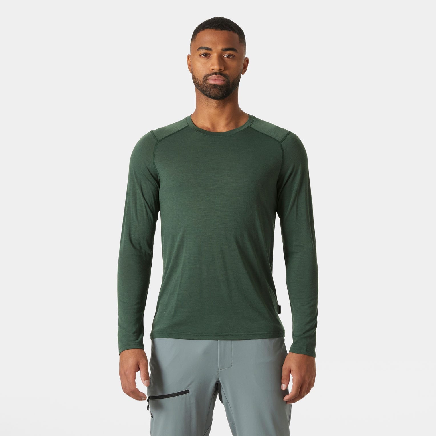 Men’s HH Durawool Crew Long Sleeve - 390 JUNGLE GREEN