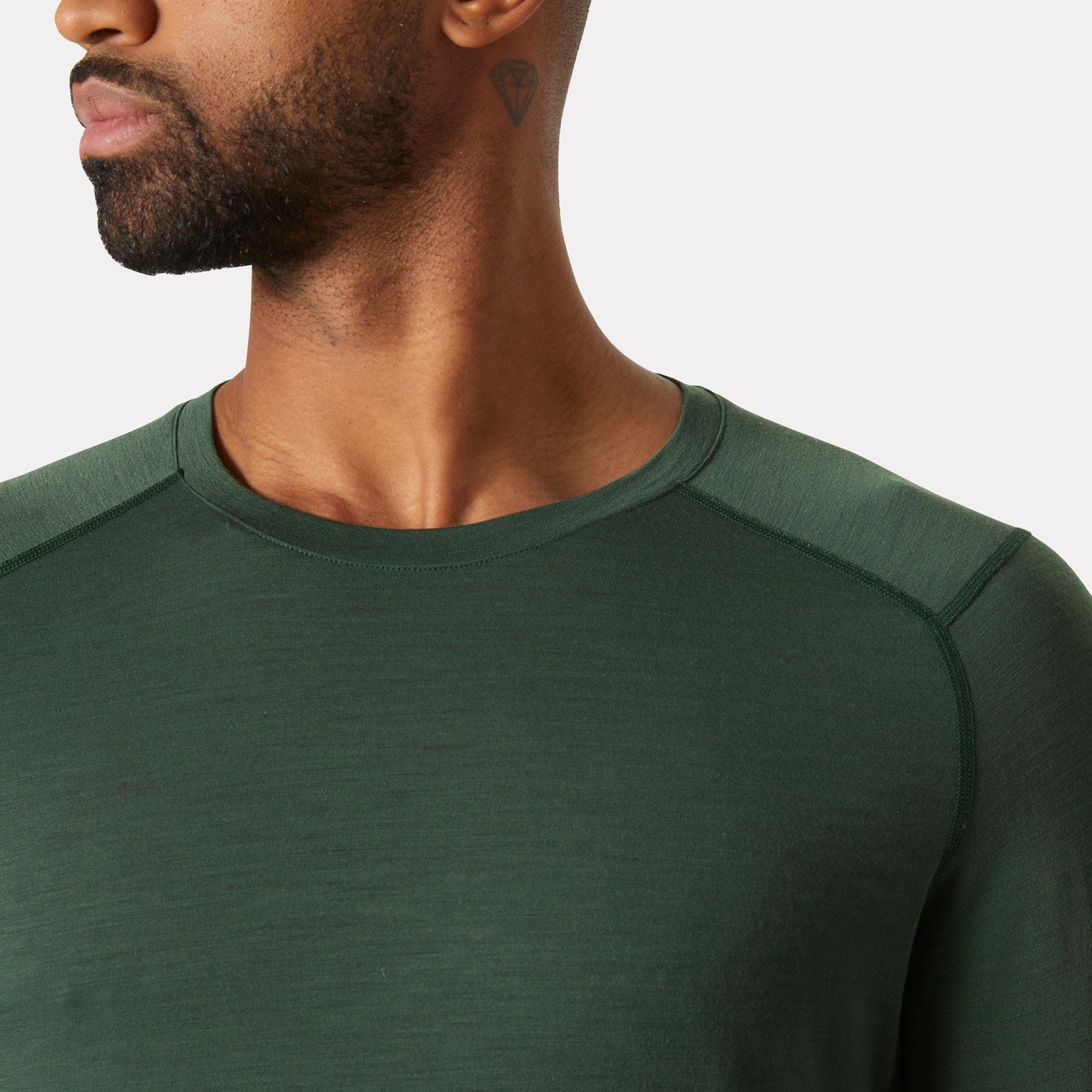 Men’s HH Durawool Crew Long Sleeve - 390 JUNGLE GREEN