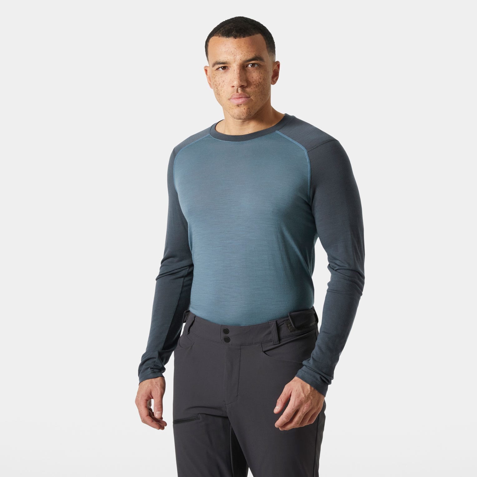 Men’s HH Durawool Crew Long Sleeve - 602 WASHED NAVY