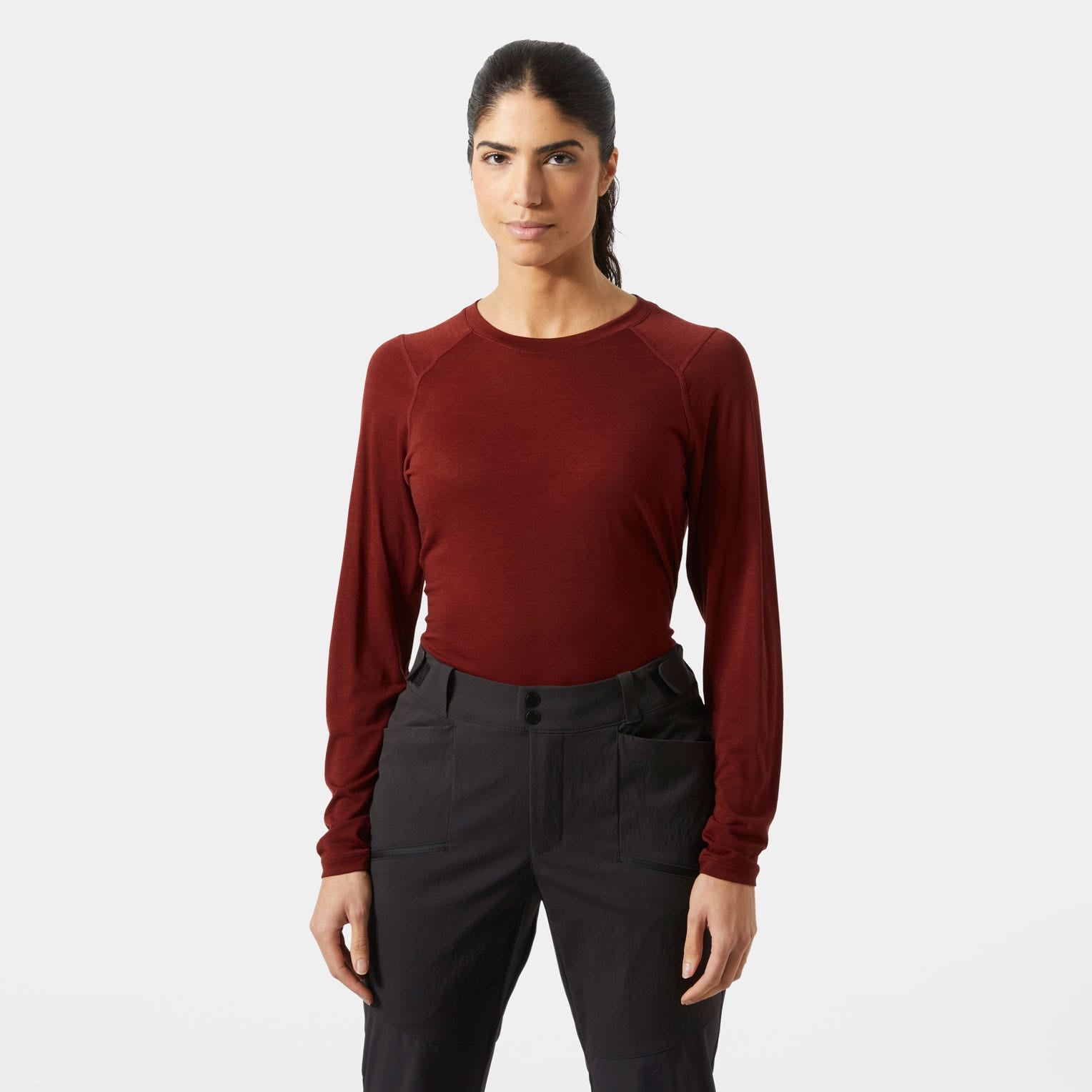 Women’s HH Durawool Crew Long Sleeve - 180 MARS RED