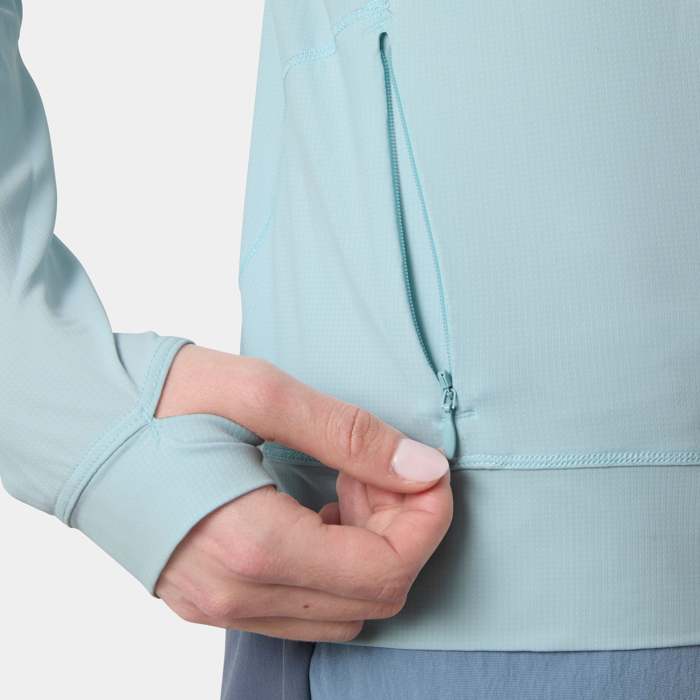 Women's Shine Solen Half-Zip Sun Hoodie - 537 BARELY BLUE