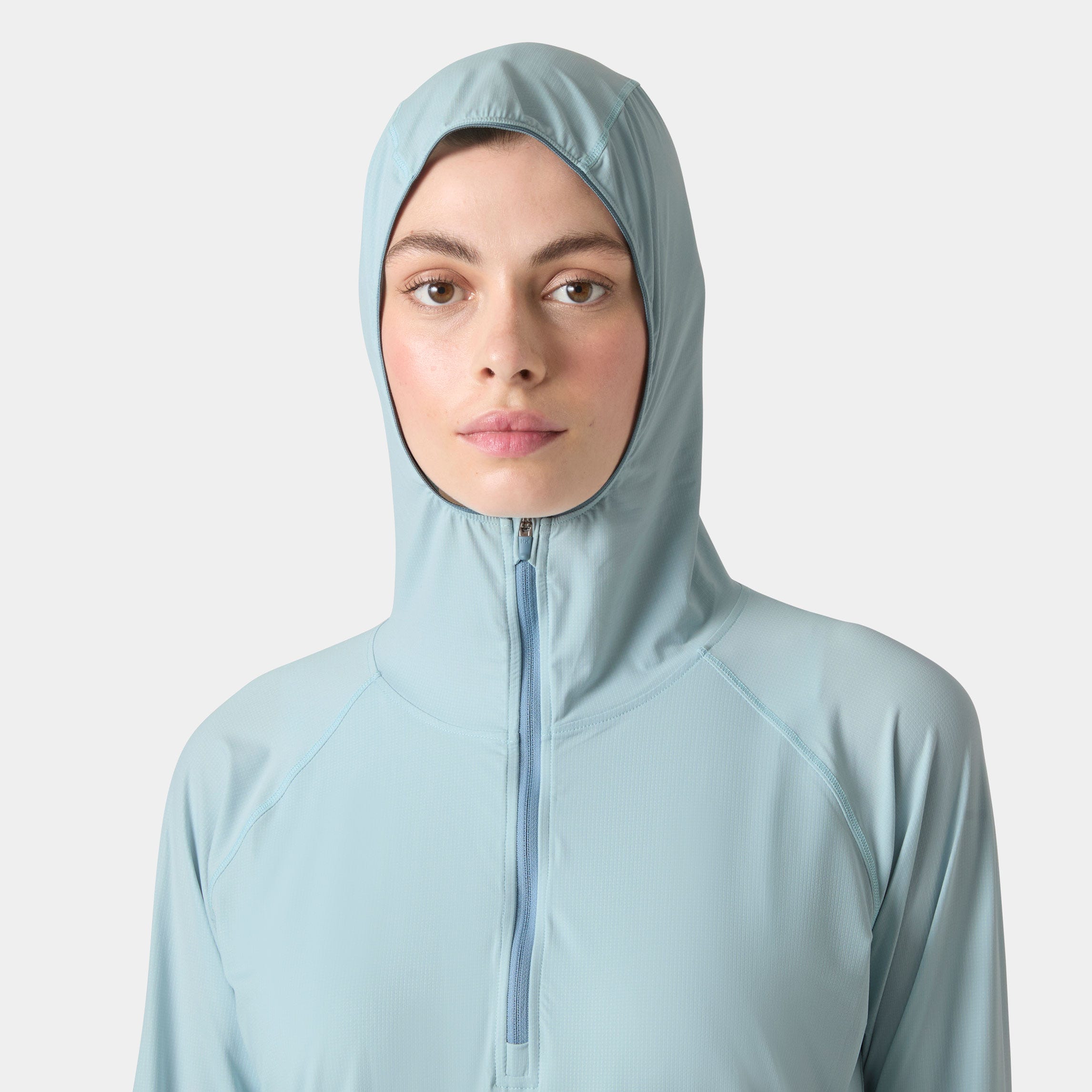 Women's Shine Solen Half-Zip Sun Hoodie - 537 BARELY BLUE