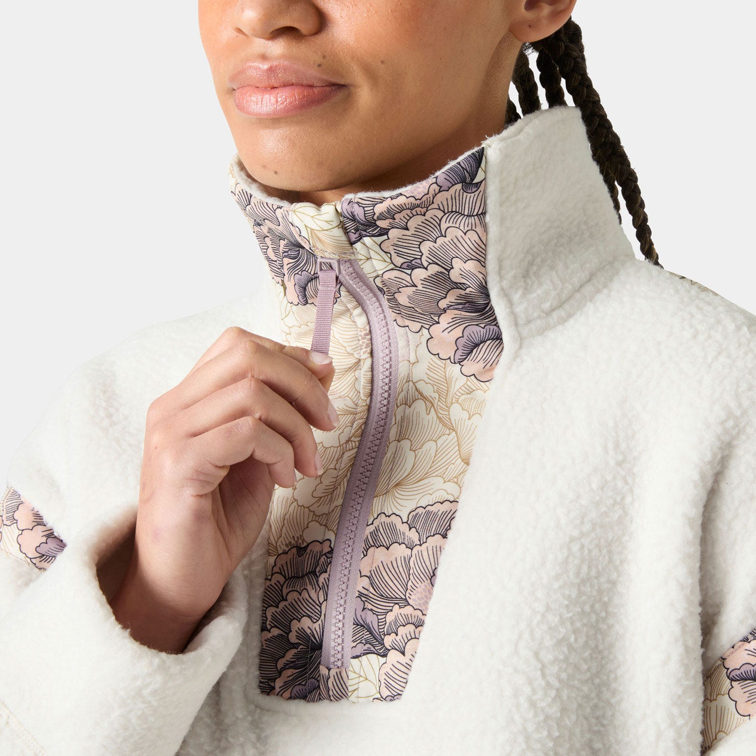 Women's Imperial Pile Zip Pullover - 046 SNOW