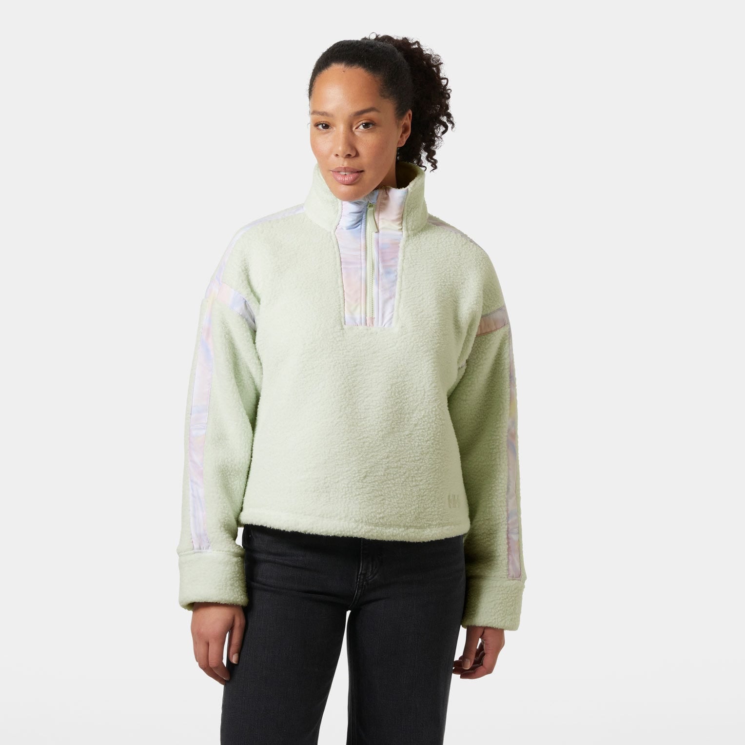 Women's Imperial Pile Zip Pullover - 403 SEAFOAM REFLECTION AOP