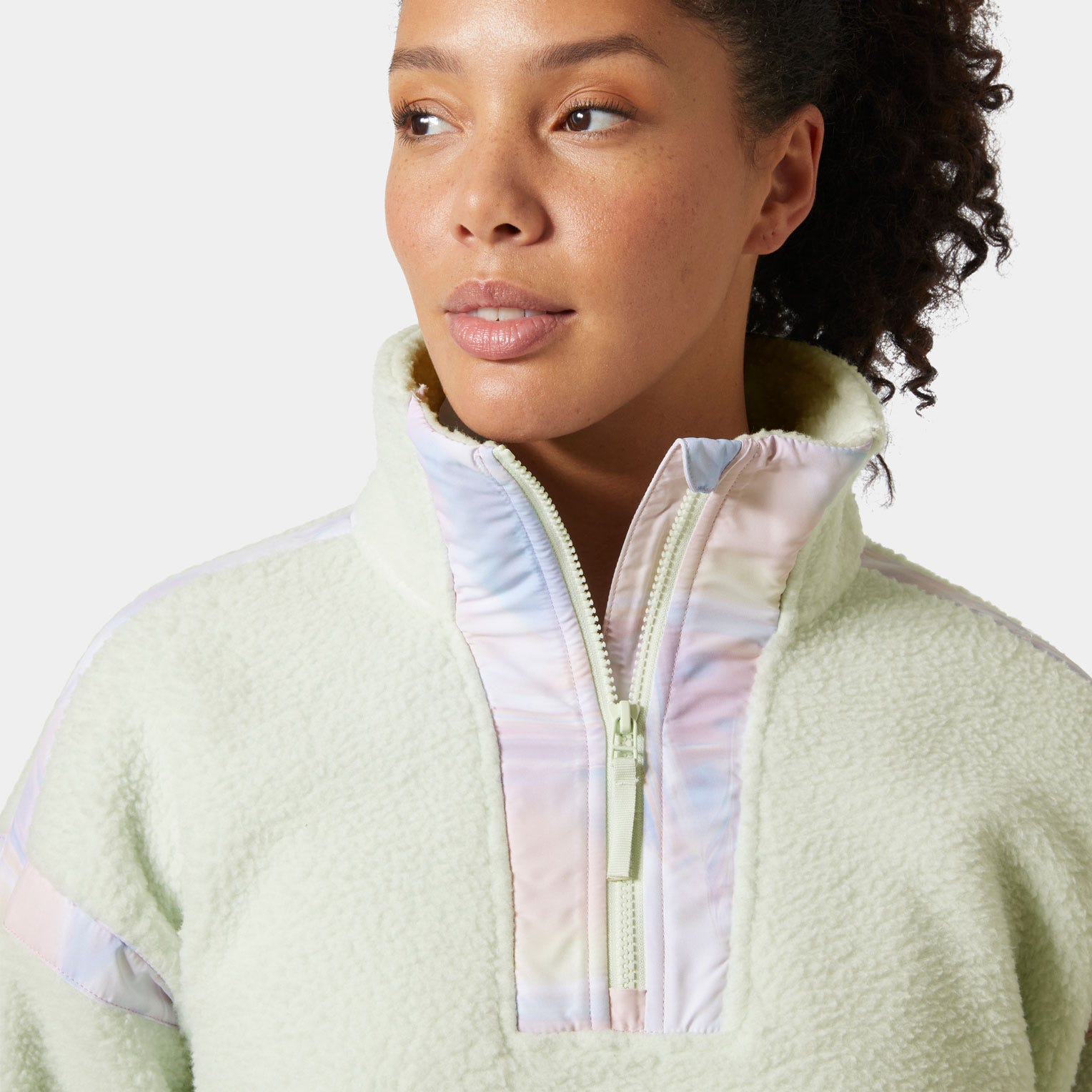 Women's Imperial Pile Zip Pullover - 403 SEAFOAM REFLECTION AOP