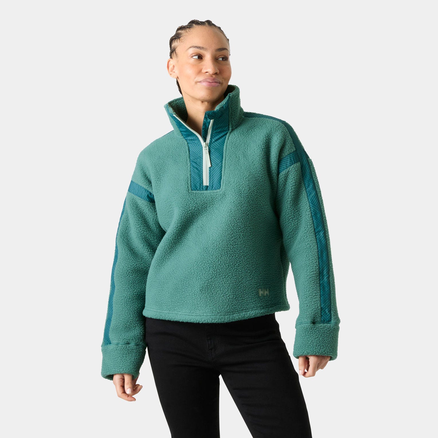 Women's Imperial Pile Zip Pullover - 494 OPAL GREEN