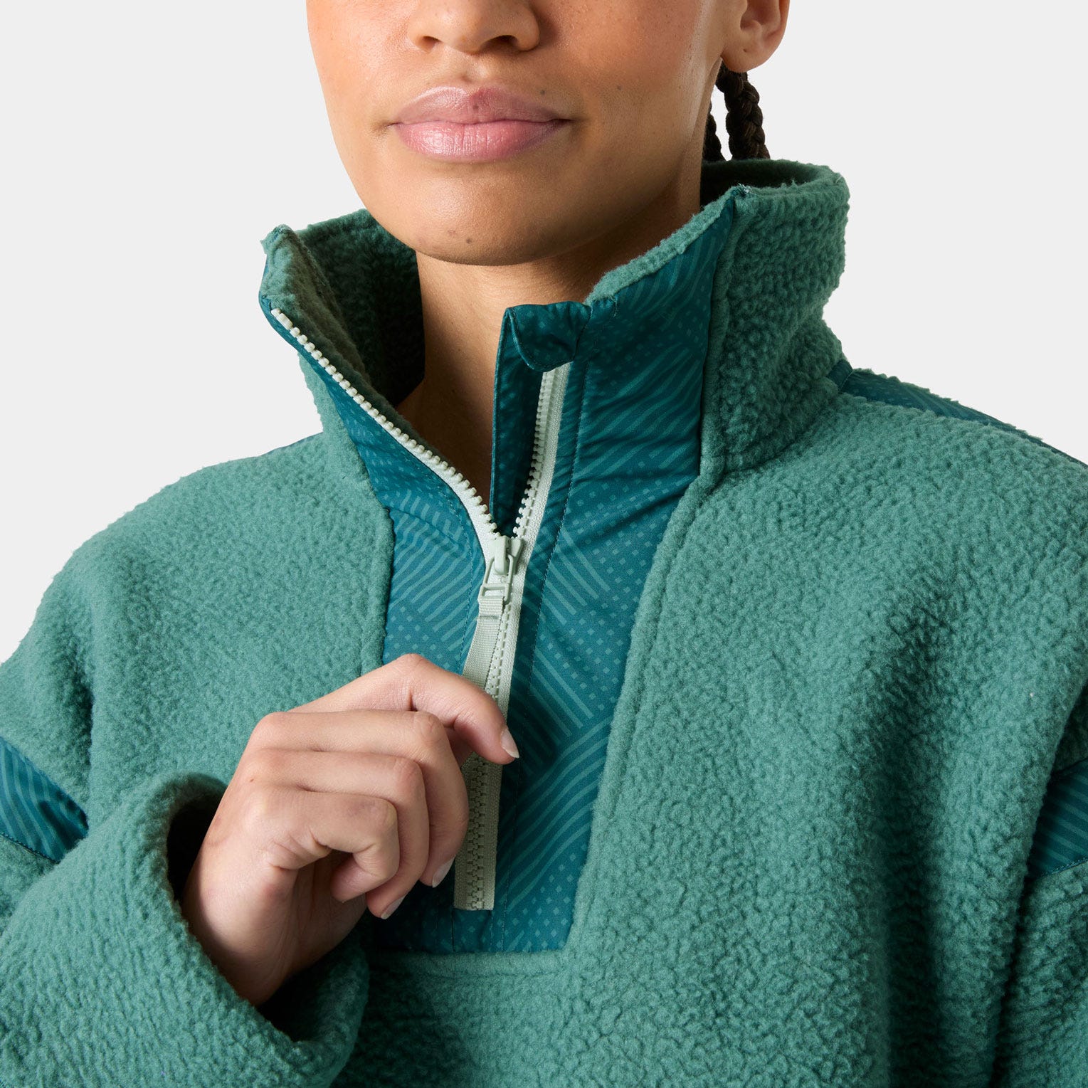 Women's Imperial Pile Zip Pullover - 494 OPAL GREEN