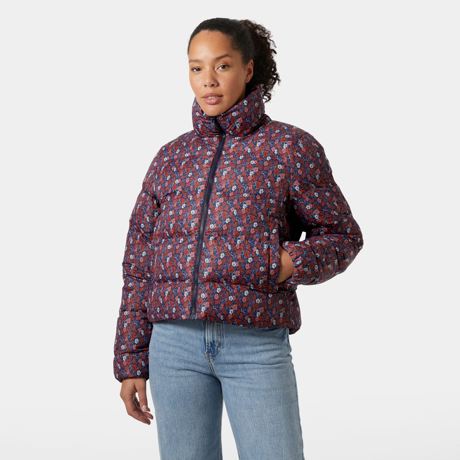 Women's Jade Puffer Jacket - 597 NAVY FLORAL AOP