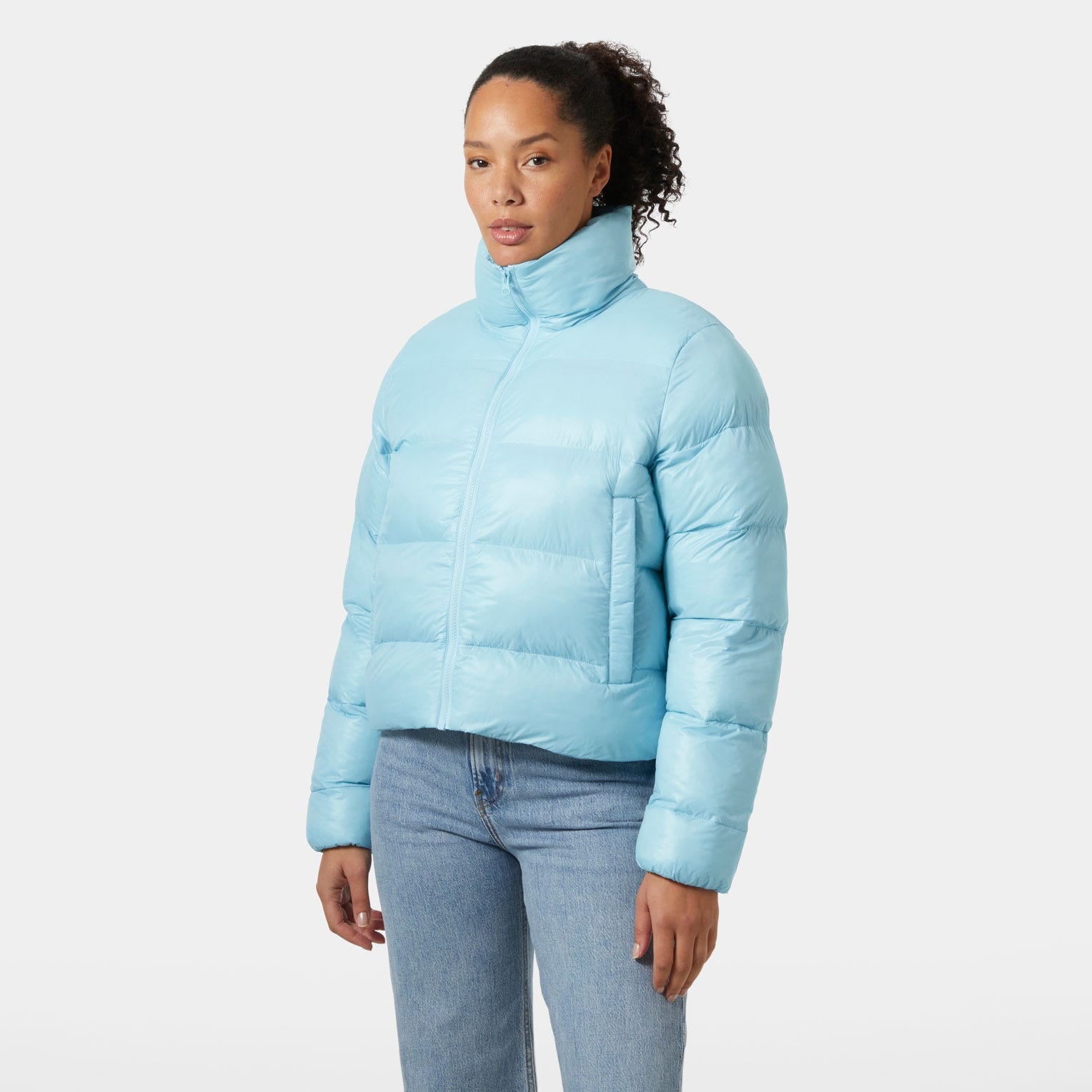 Women's Jade Puffer Jacket - 607 LIGHT CYAN