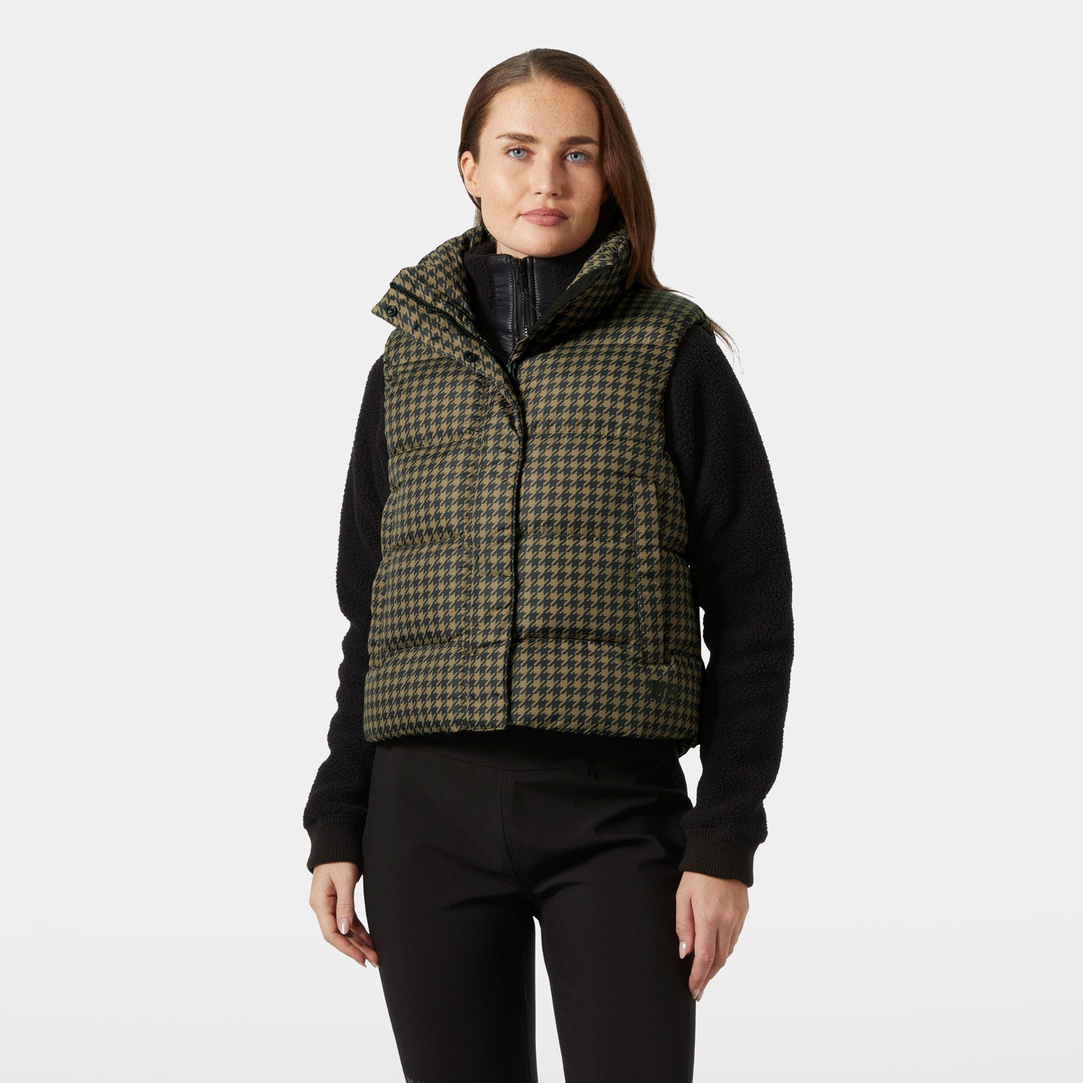 Women's Jade Vest - 718 SEPIA HOUNDSTOOTH AOP
