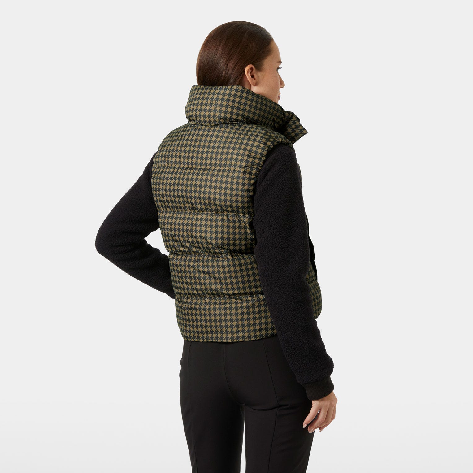 Women's Jade Vest - 718 SEPIA HOUNDSTOOTH AOP